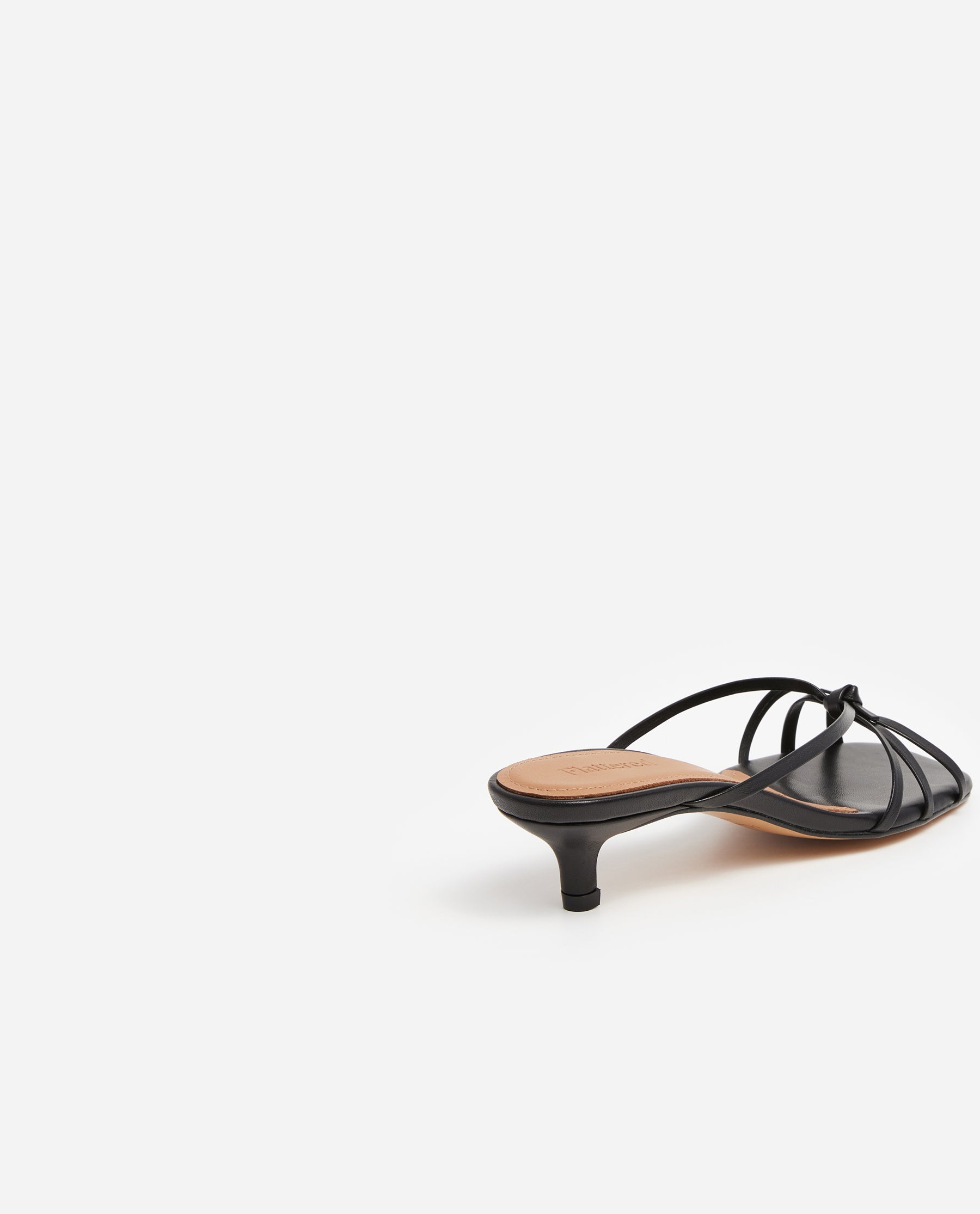 Flattered Eunisa Black Leather Heeled Sandal