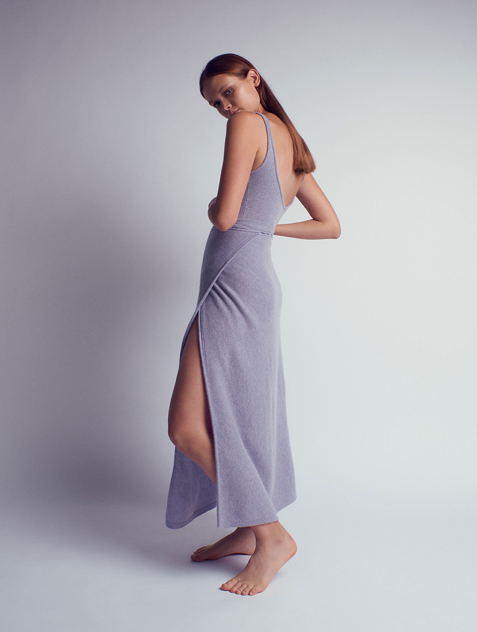 Leap Esmeralda Cashmere Wrap Skirt Lilac