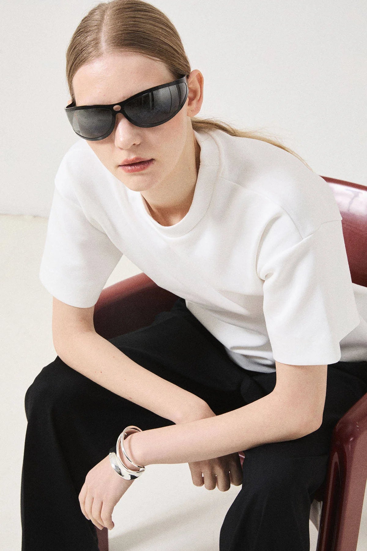 la piscine Sculpted T-Shirt | White