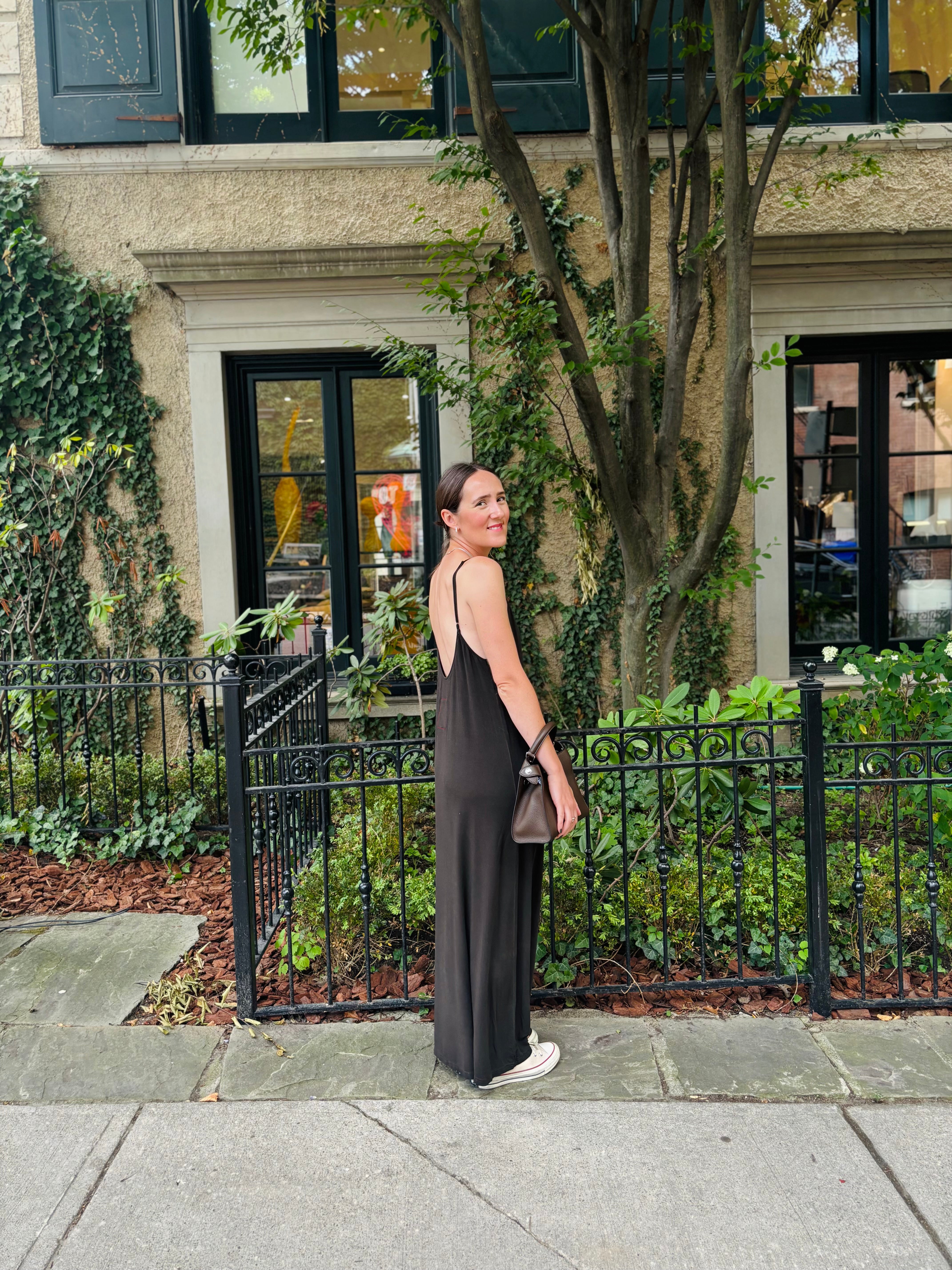 Uma Wang Daya Slip Dress Brown