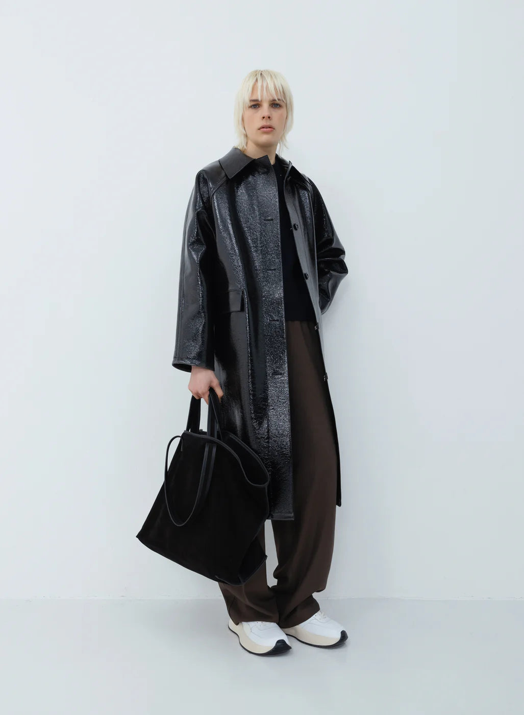 Kassl Editions Black Original Lacquer Wool Coat