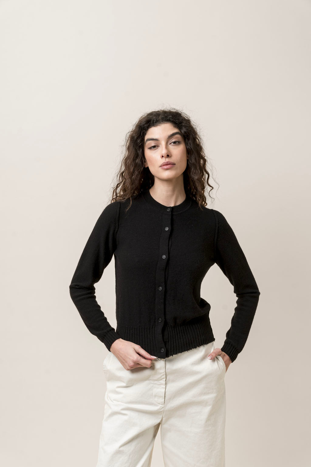 MJ Watson Cashmere Silk Round Neck Cardigan