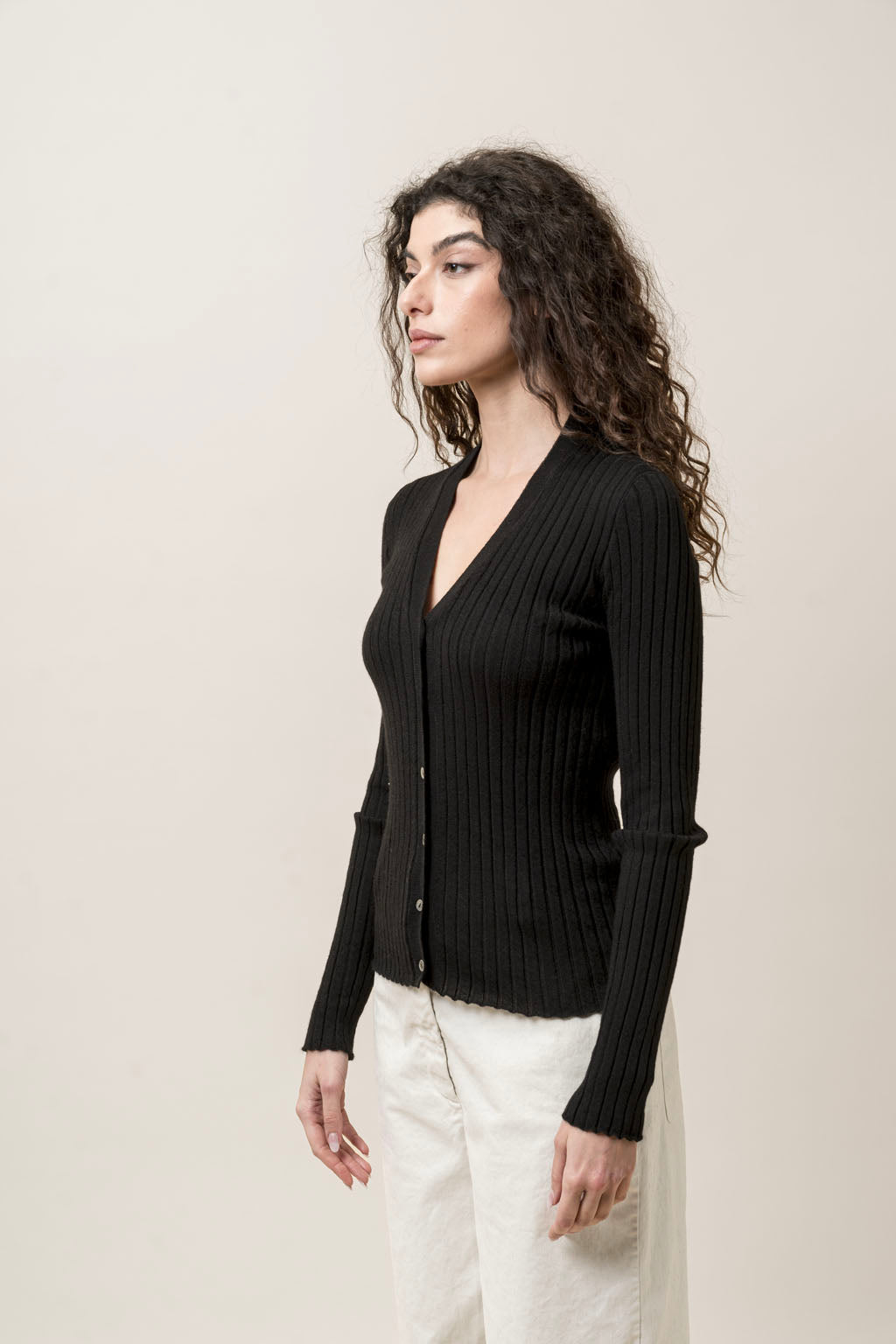 MJ Watson Ribbed Cashmere Cardigan