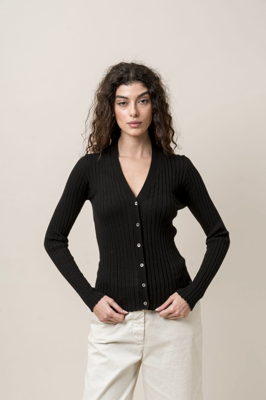 MJ Watson Ribbed Cashmere Cardigan