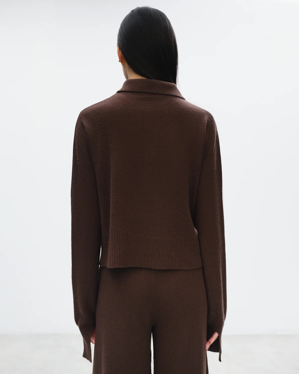 ELY ELY Julia Open Polo Sweater | Brown