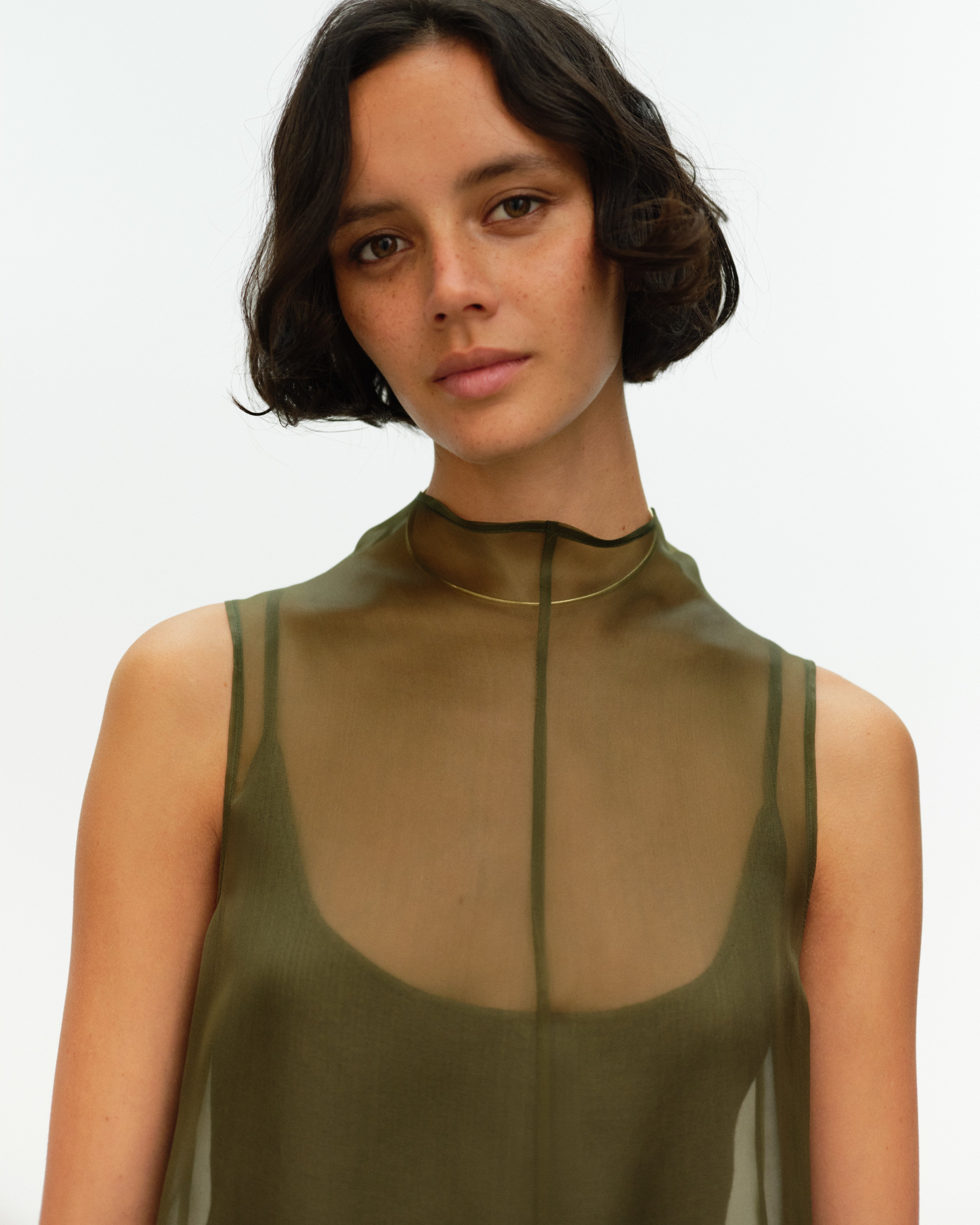 ELY ELY Ivy Sheer Silk Dress | Ivy Green