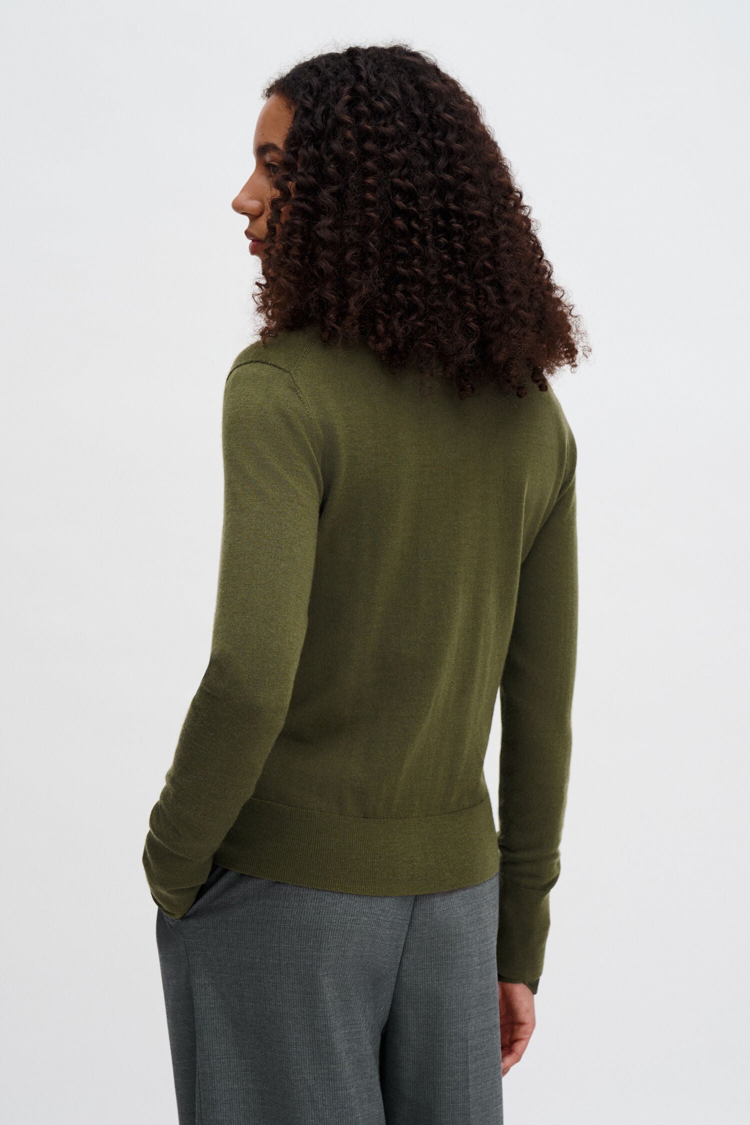 Filippa K Merino Short Cardigan | Laurel Green