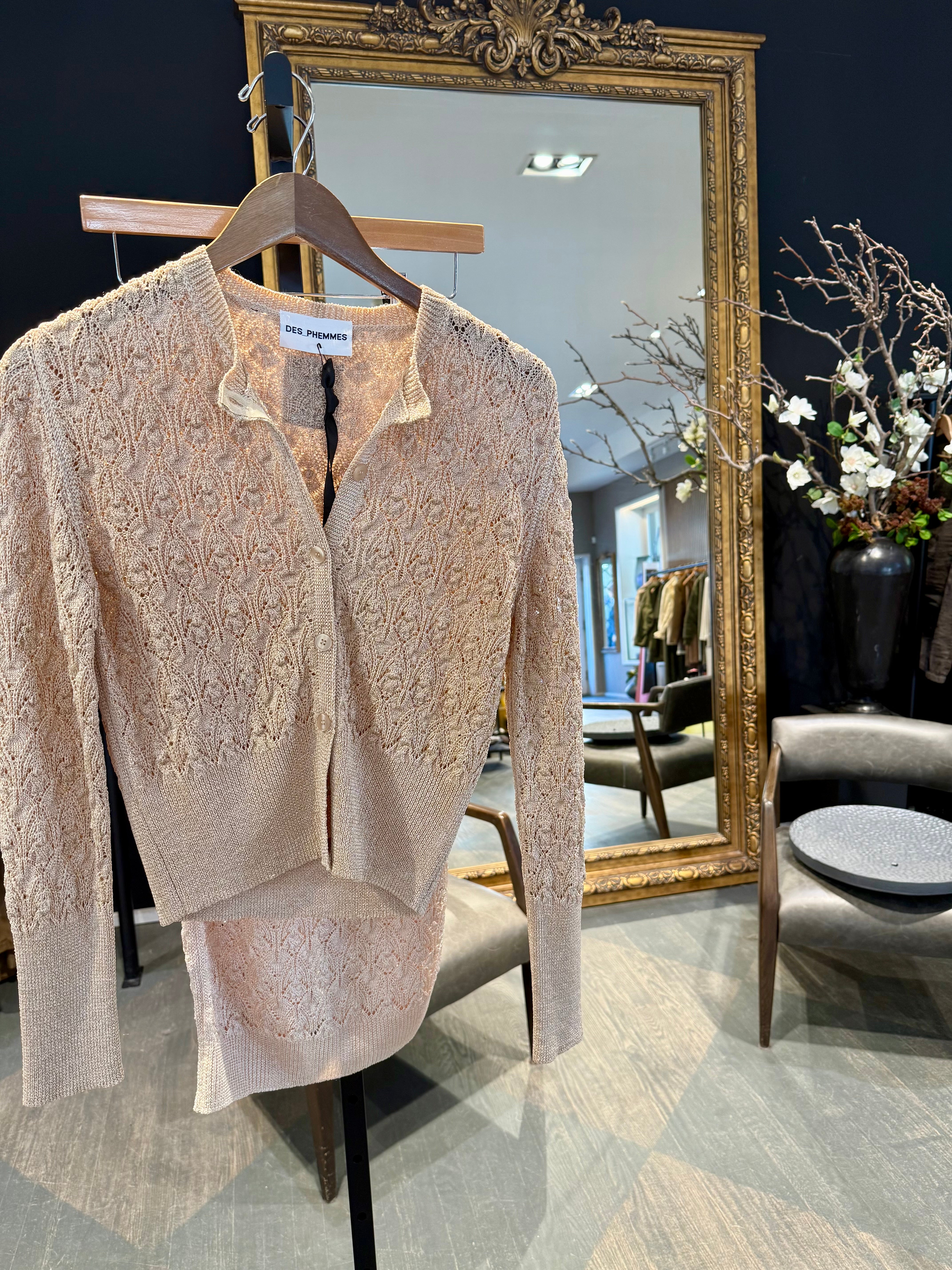 Des Phemmes Openwork Cardigan | Nut