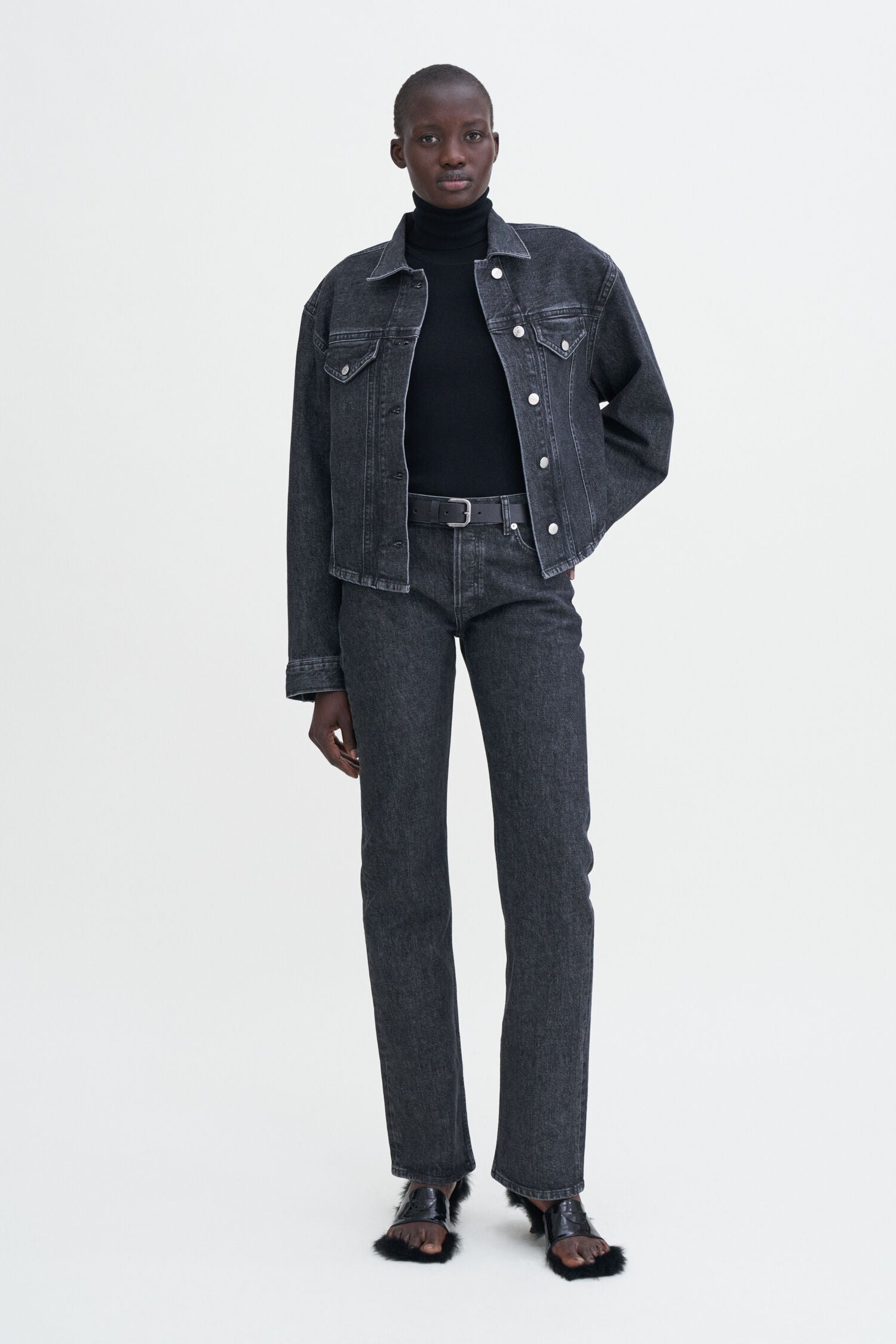 Filippa K Black Stonewash Denim Shirt Jacket