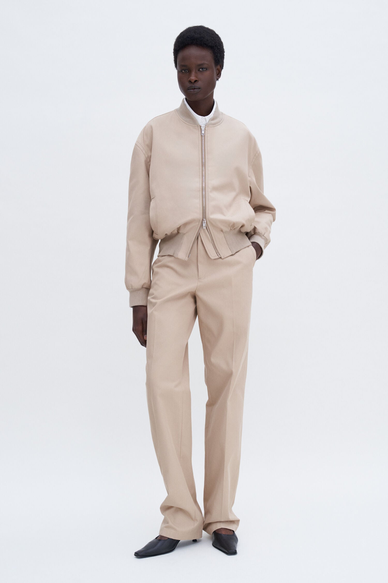 Filippa K Beige Cotton Blouson Jacket