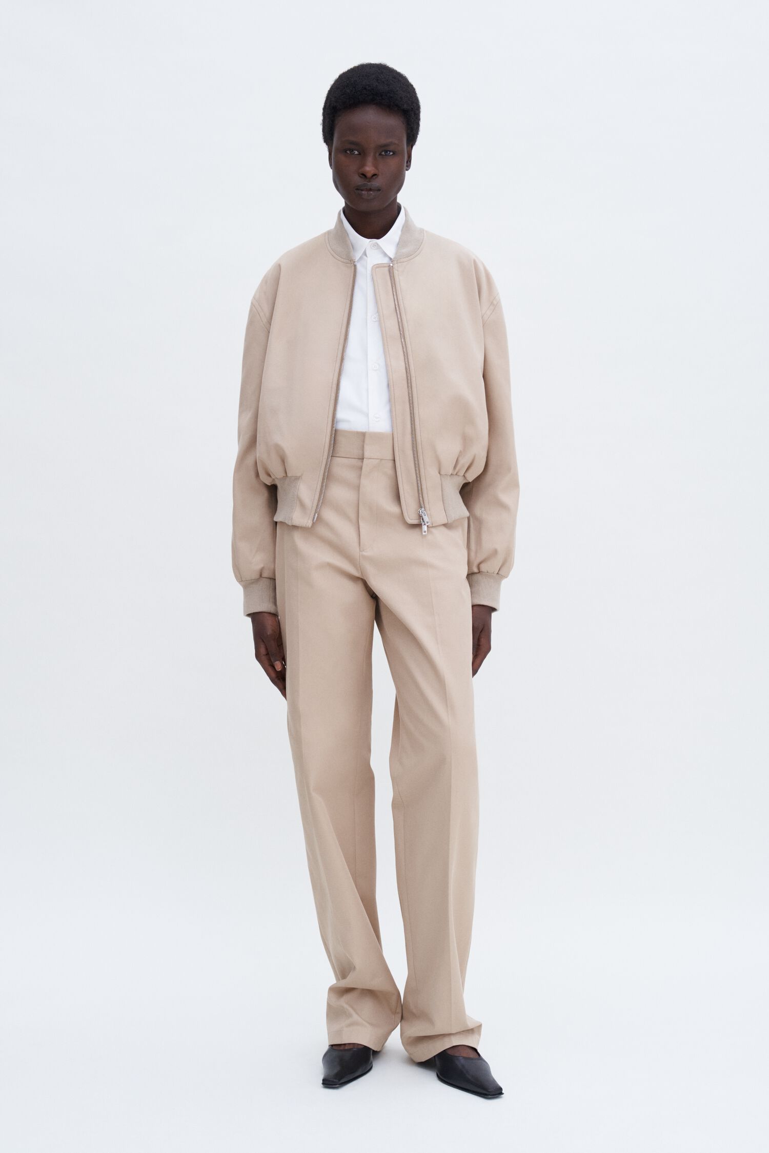 Filippa K Beige Cotton Blouson Jacket