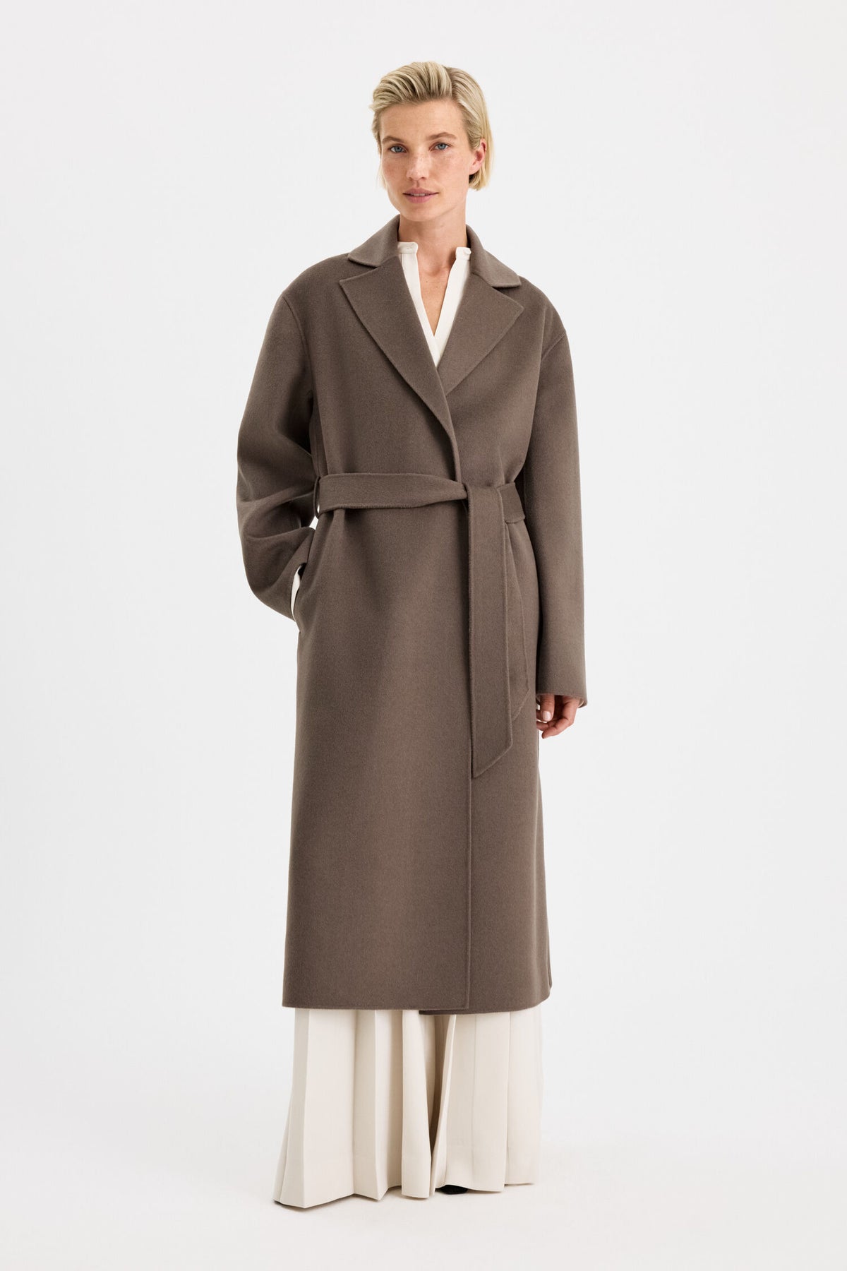 Filippa K Alyssa Double Face Coat | Taupe Brown
