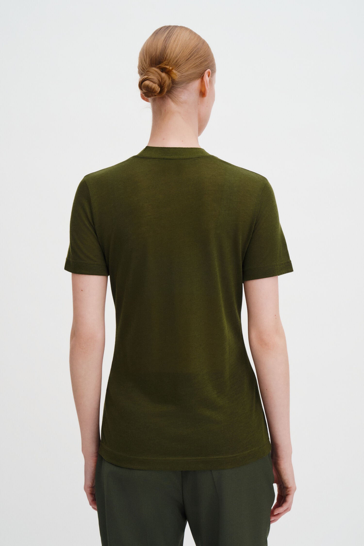 Filippa K Lyocell Cashmere T-Shirt | Midnight Green