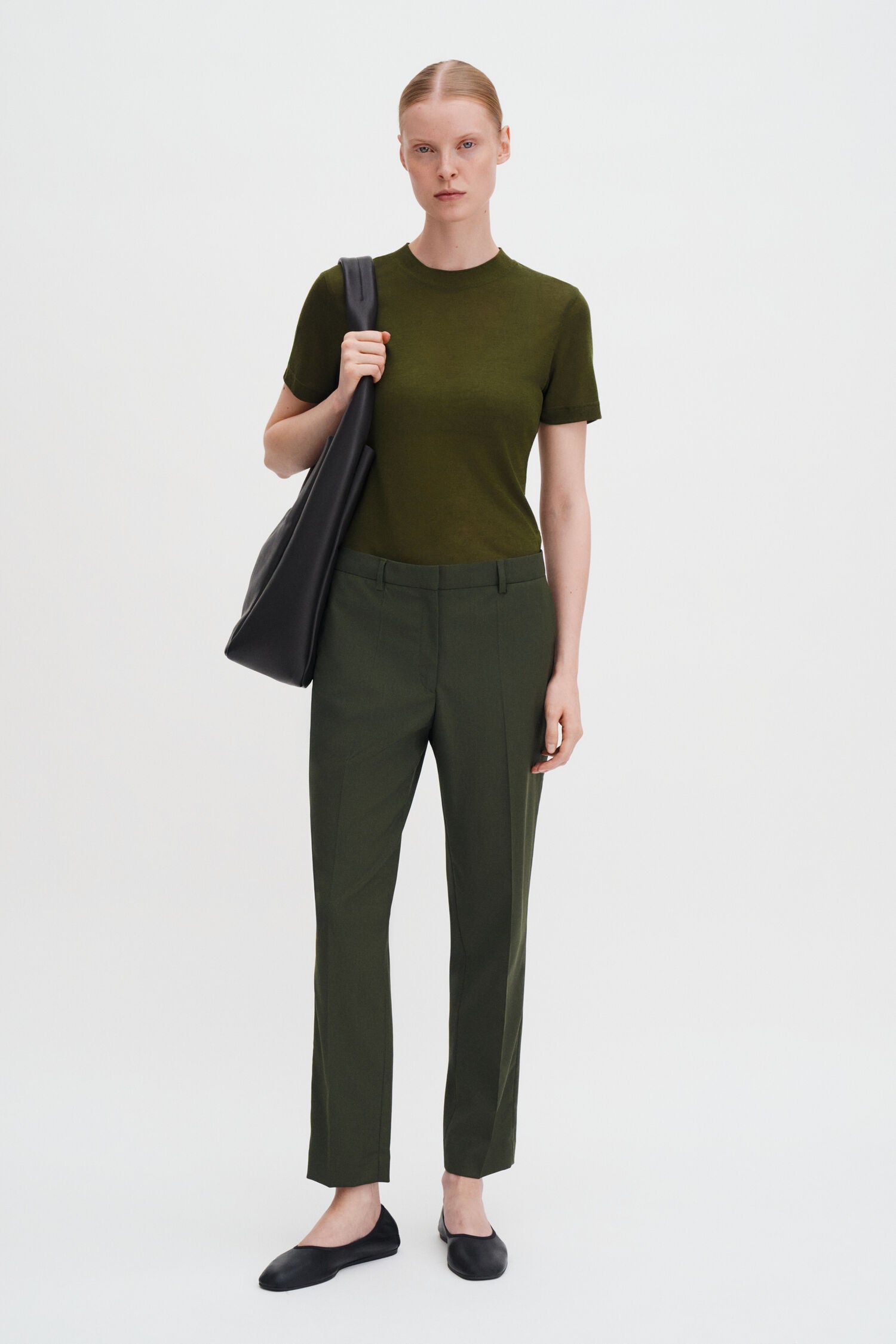 Filippa K Lyocell Cashmere T-Shirt | Midnight Green