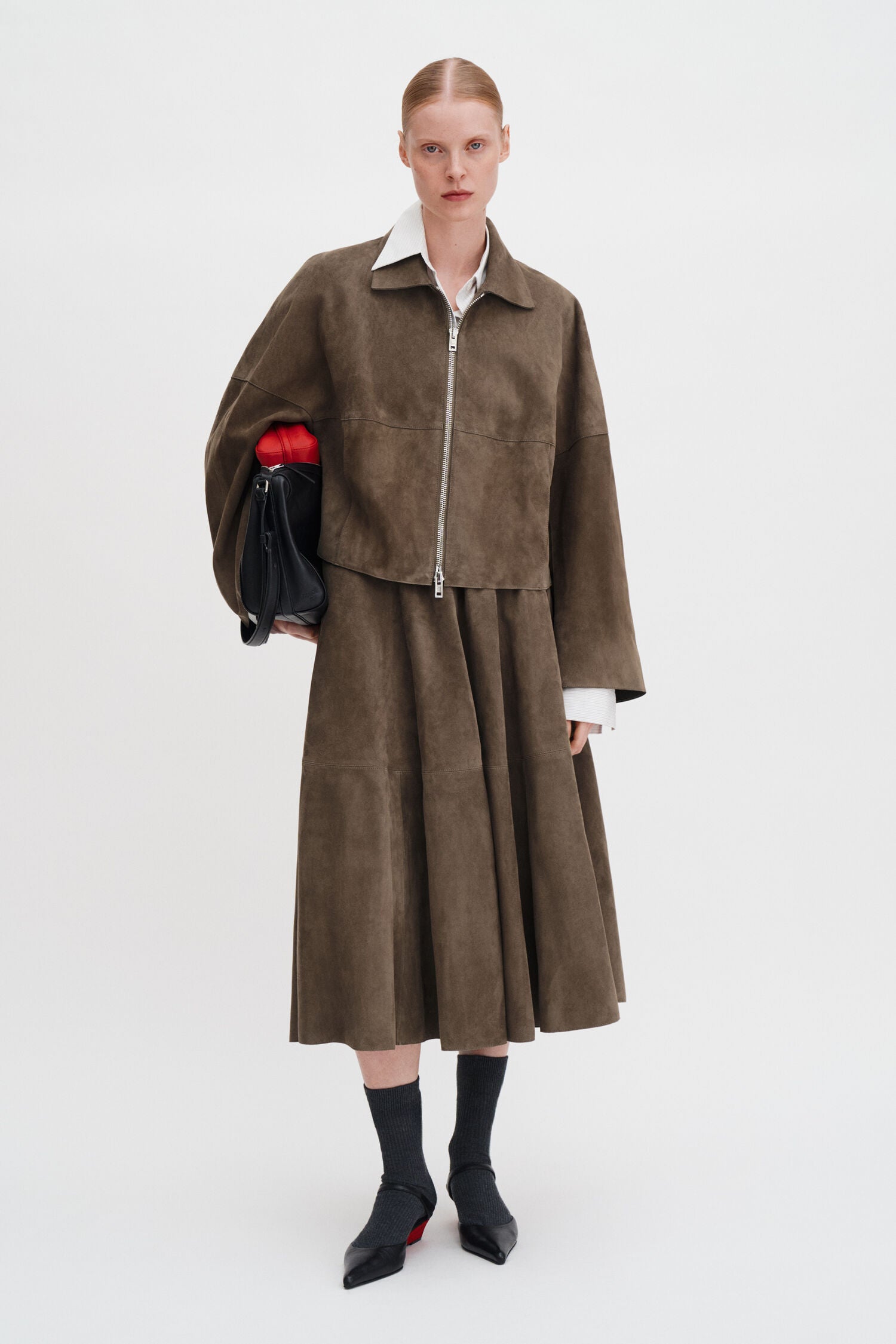 Filippa K Suede Coach Jacket | Olive Green