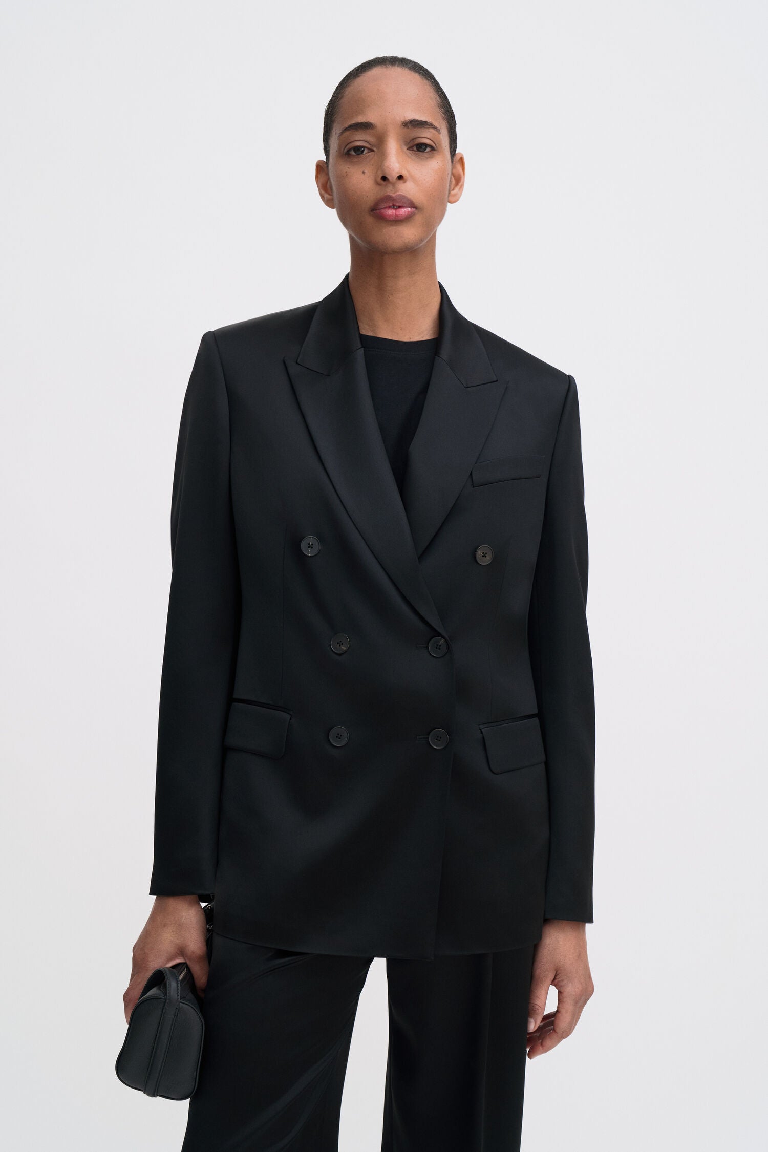 Filippa K Dani Black Satin Blazer
