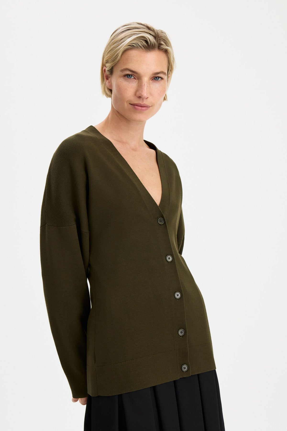 Filippa K Hourglass Cardigan | Dark Moss