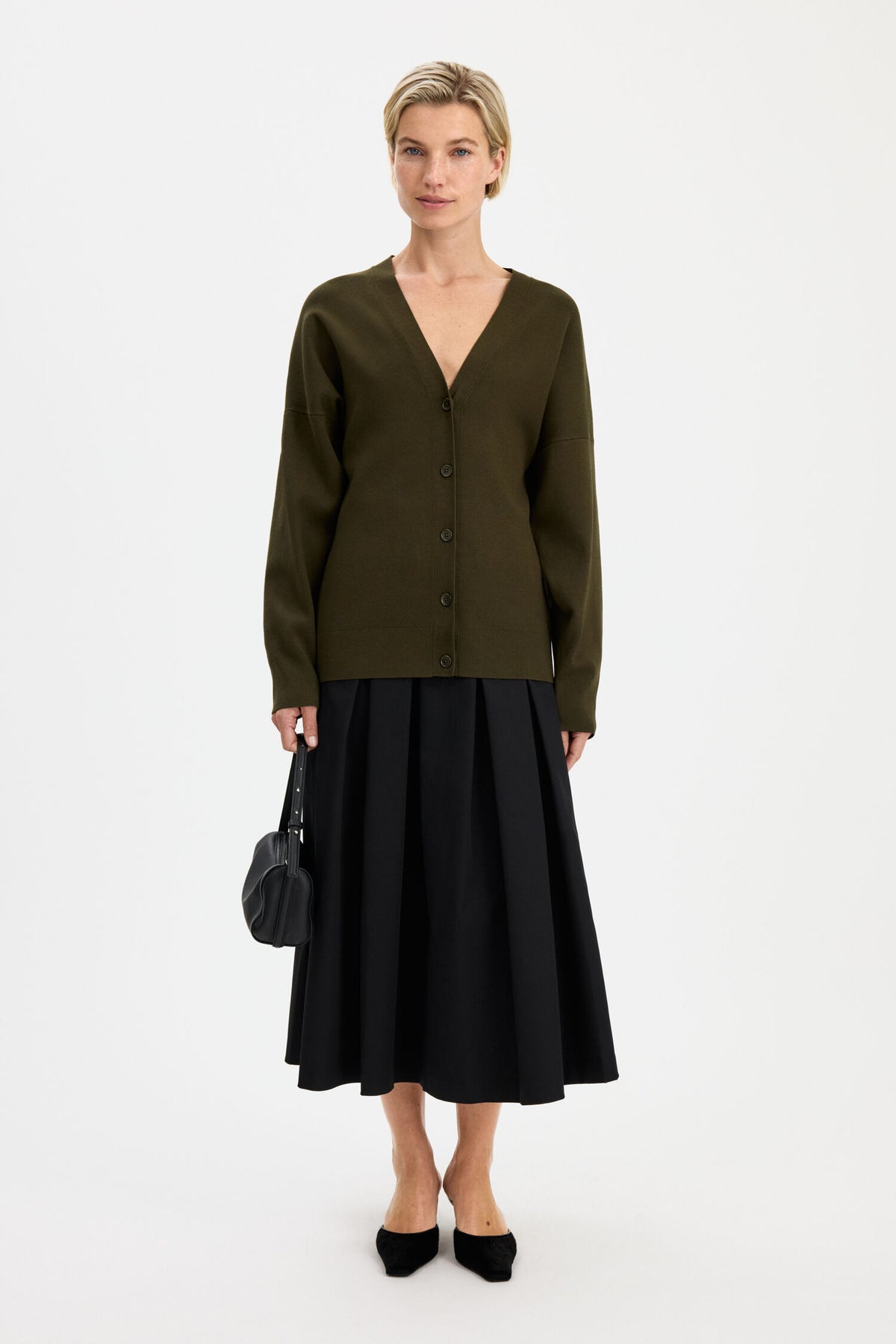 Filippa K Hourglass Cardigan | Dark Moss
