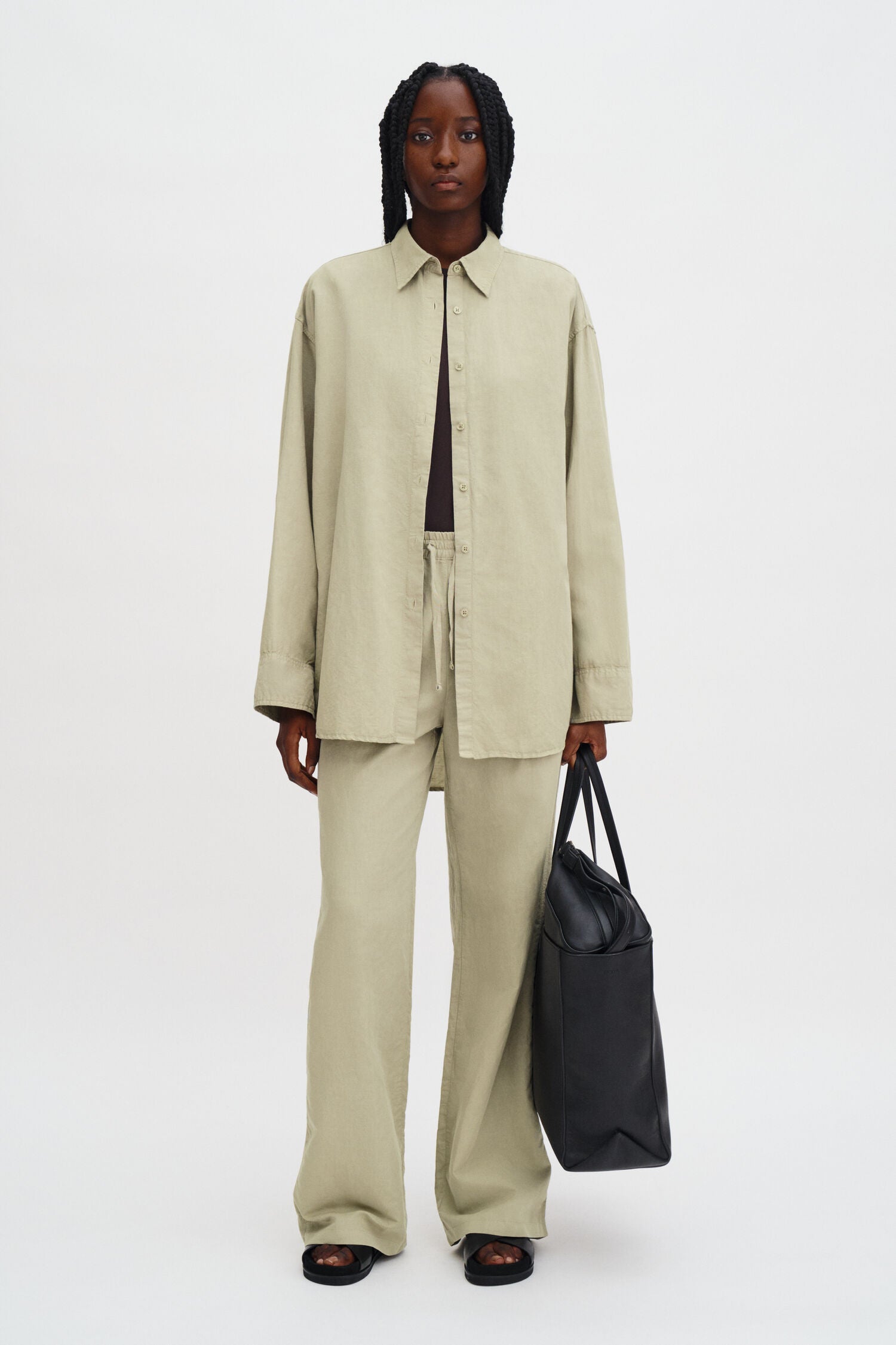 Filippa K Sandie Linen Shirt | Light Green