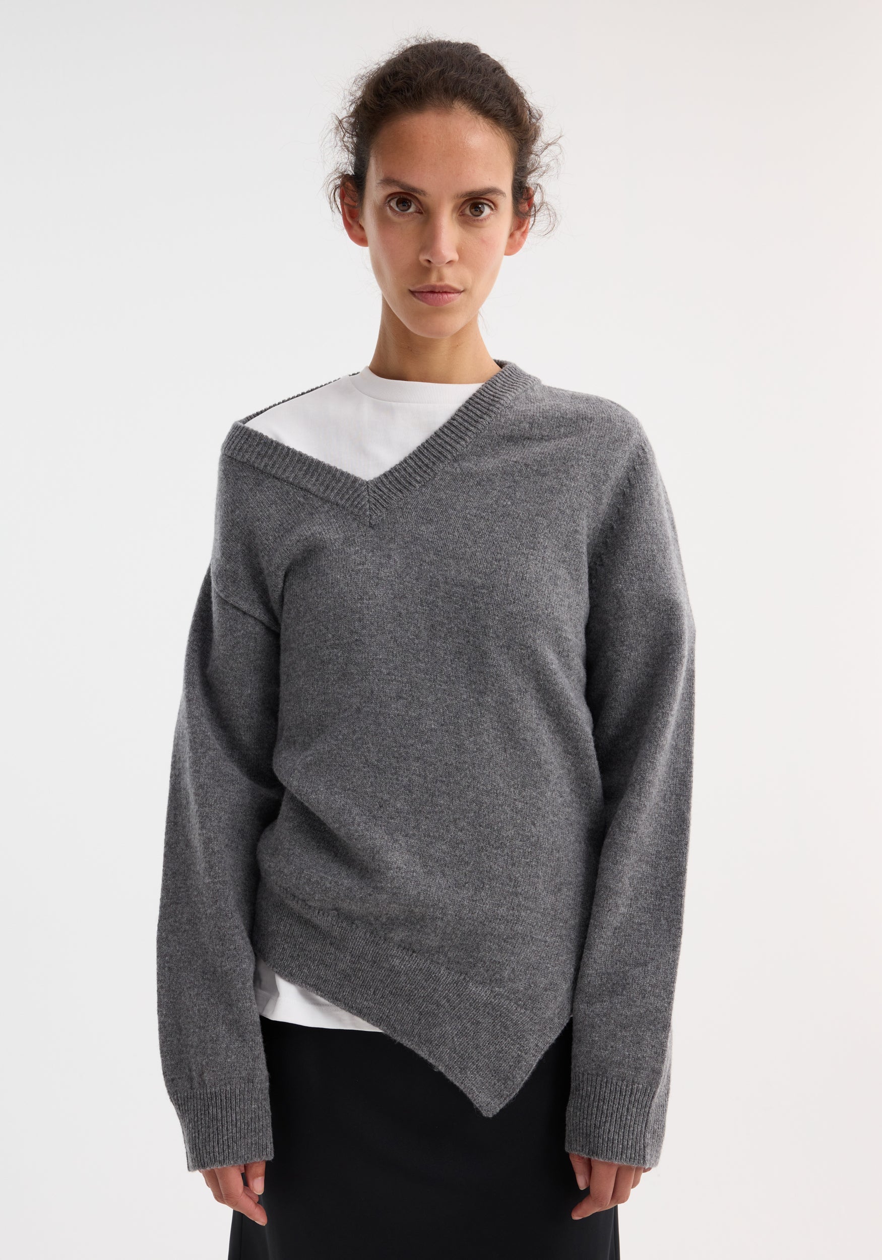 Róhe Two-Way Deconstructed Jumper | Grey Melange