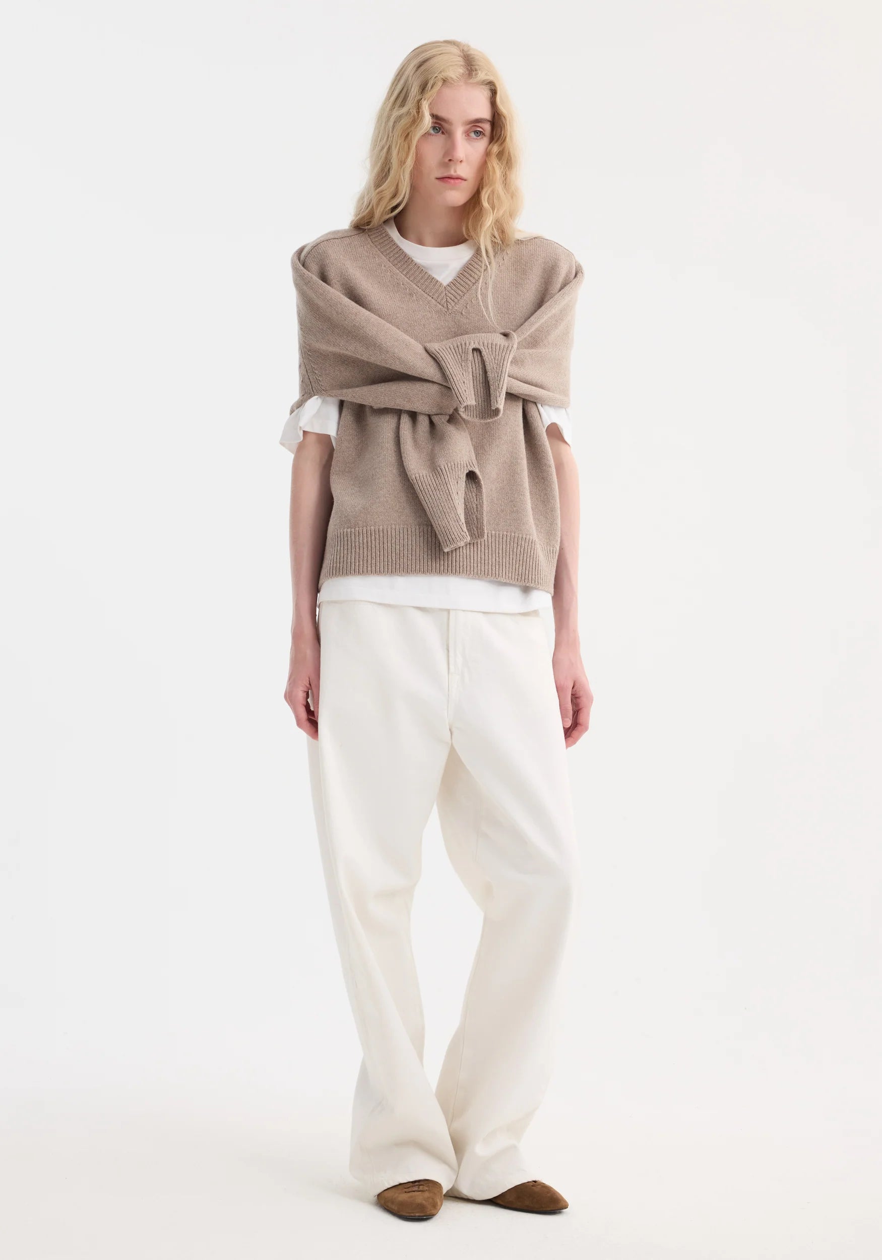 Róhe Sleeve Wrap Jumper | Taupe Melange