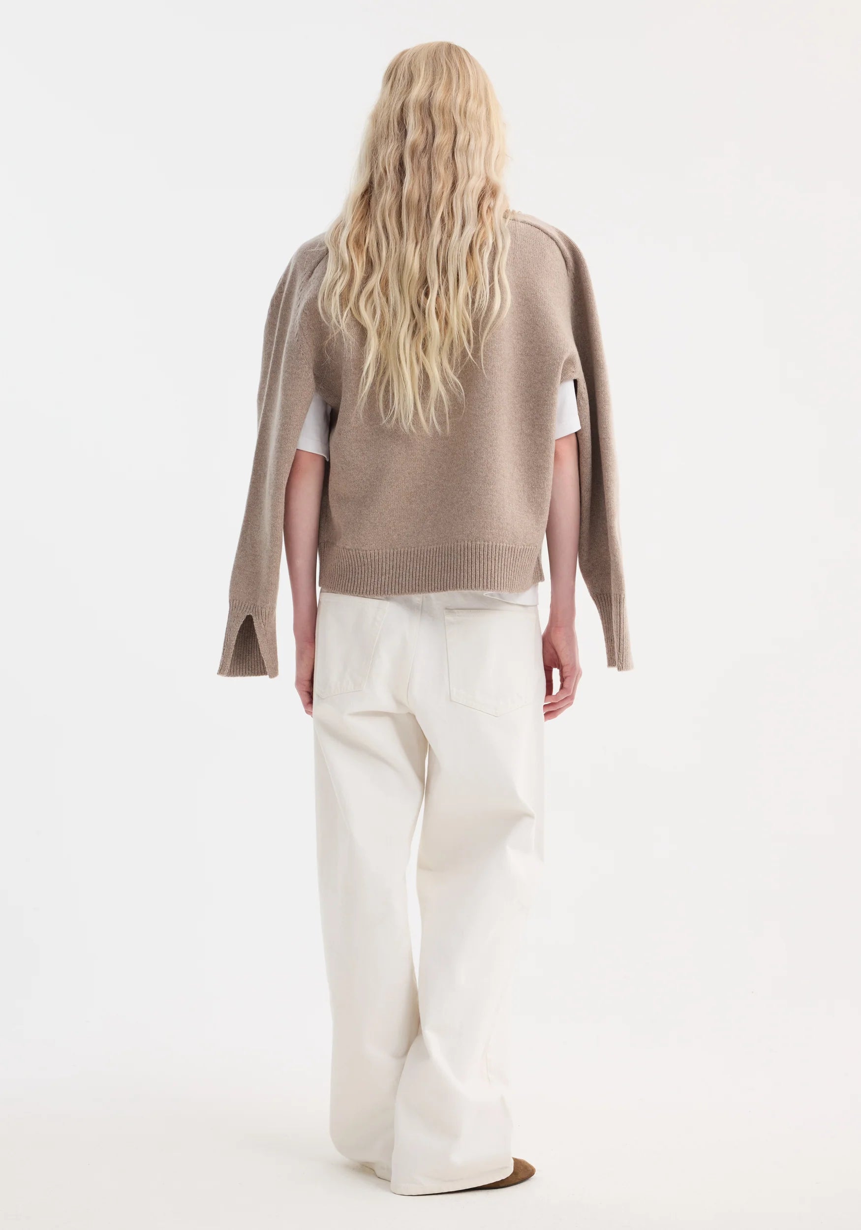 Róhe Sleeve Wrap Jumper | Taupe Melange