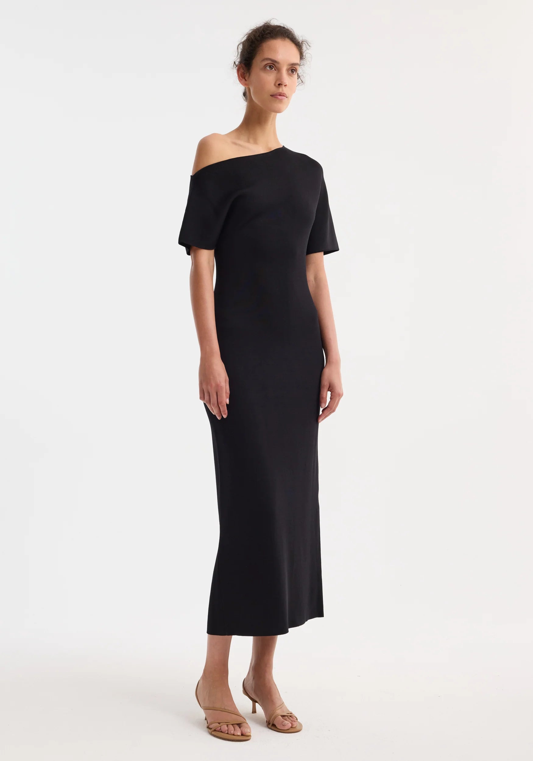 Róhe Asymmetrical Knitted Dress | Black