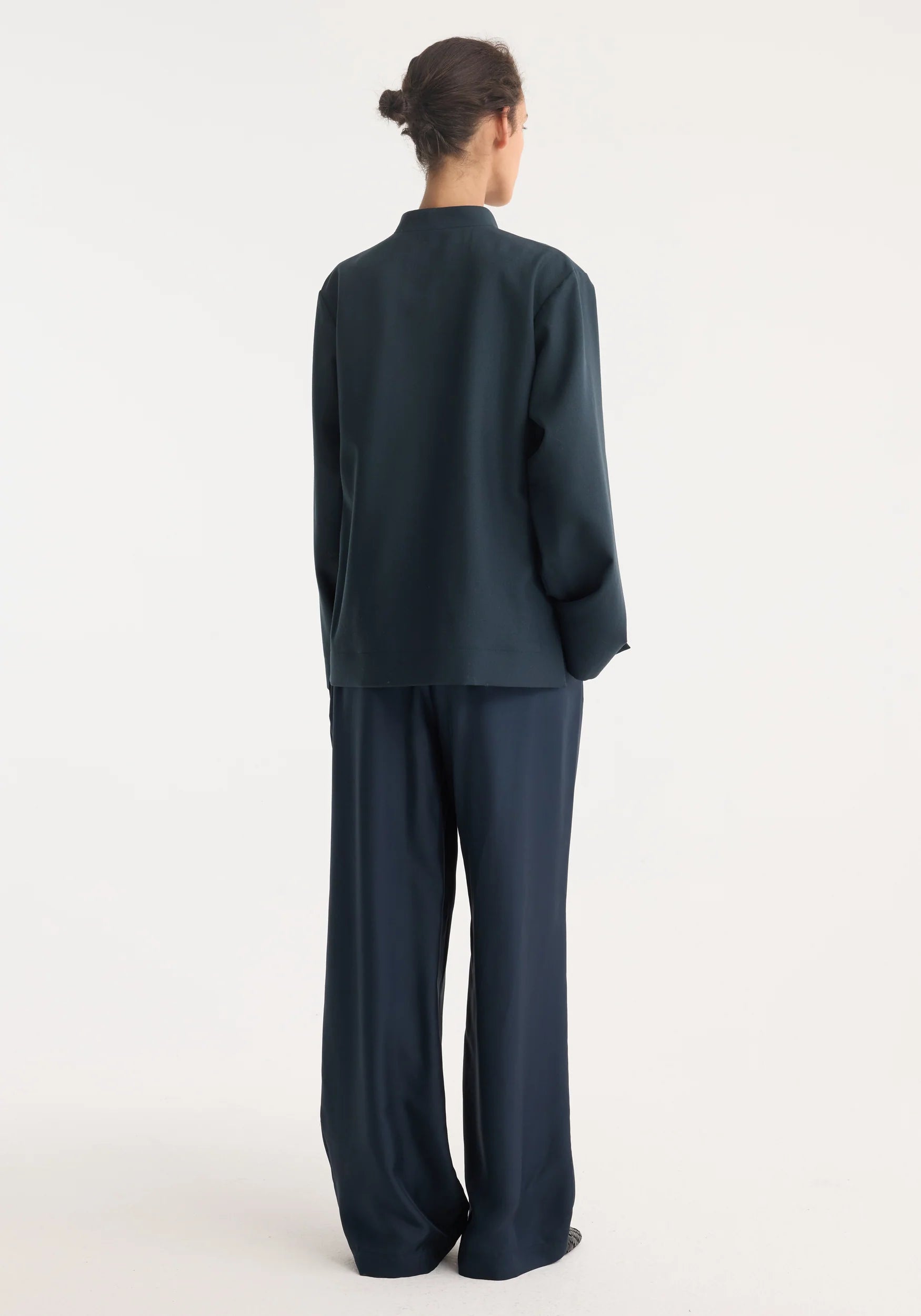 Róhe Wide Leg Silk Trousers | Storm