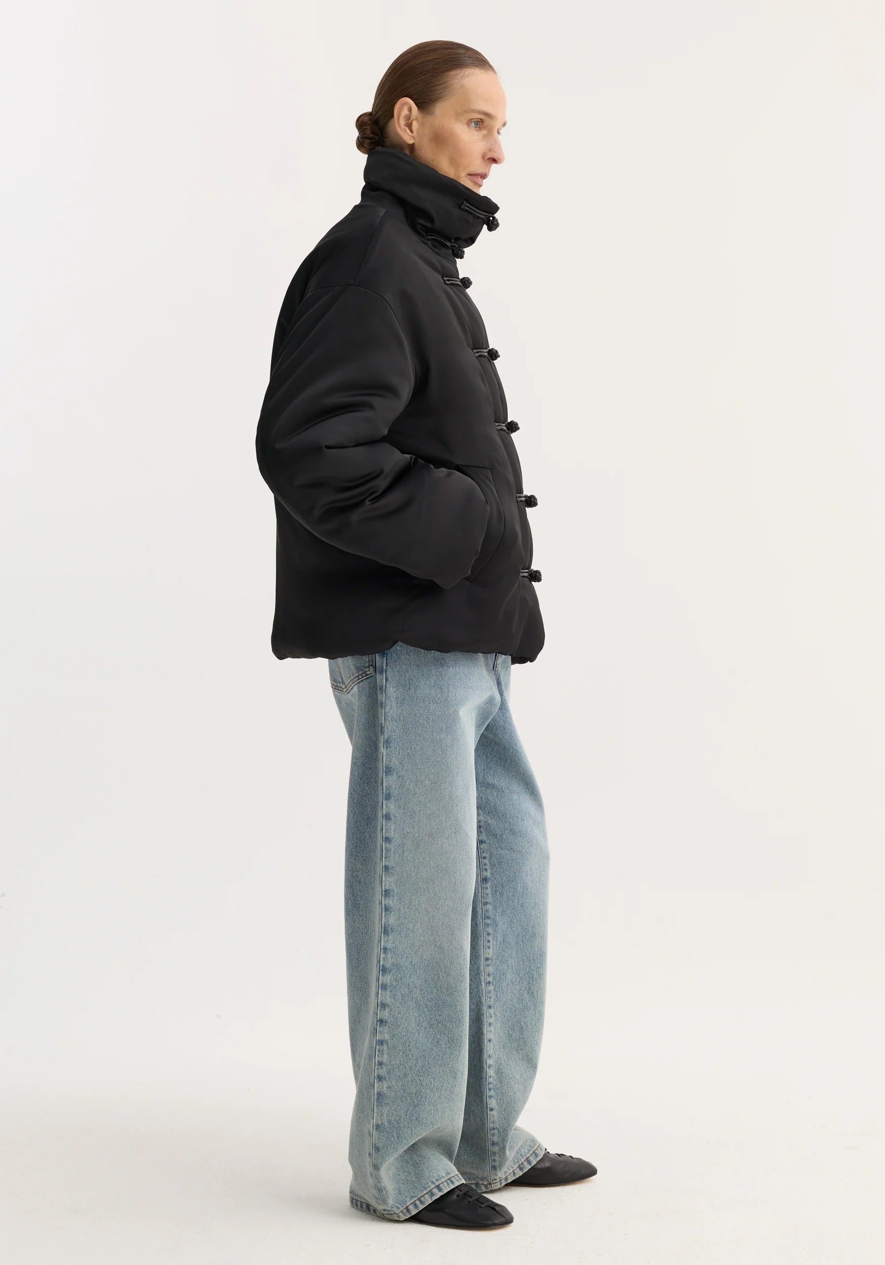 Róhe Mandarin Padded Puffer Jacket | Black