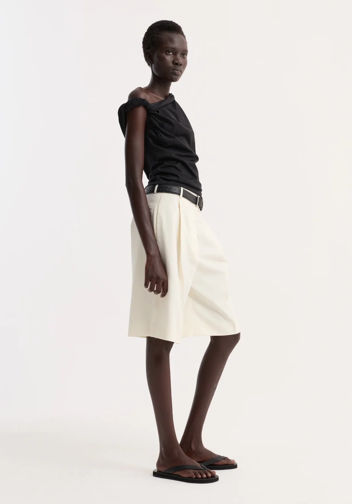 Róhe Sculptural Cotton Silk Top | Black