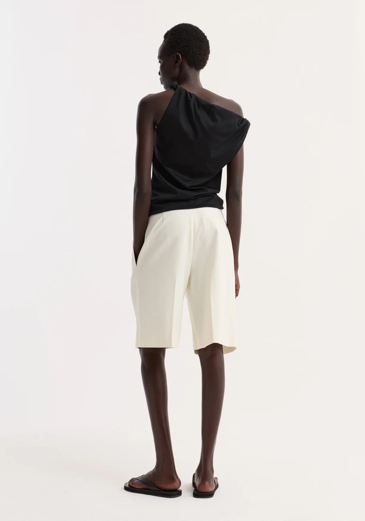 Róhe Sculptural Cotton Silk Top | Black