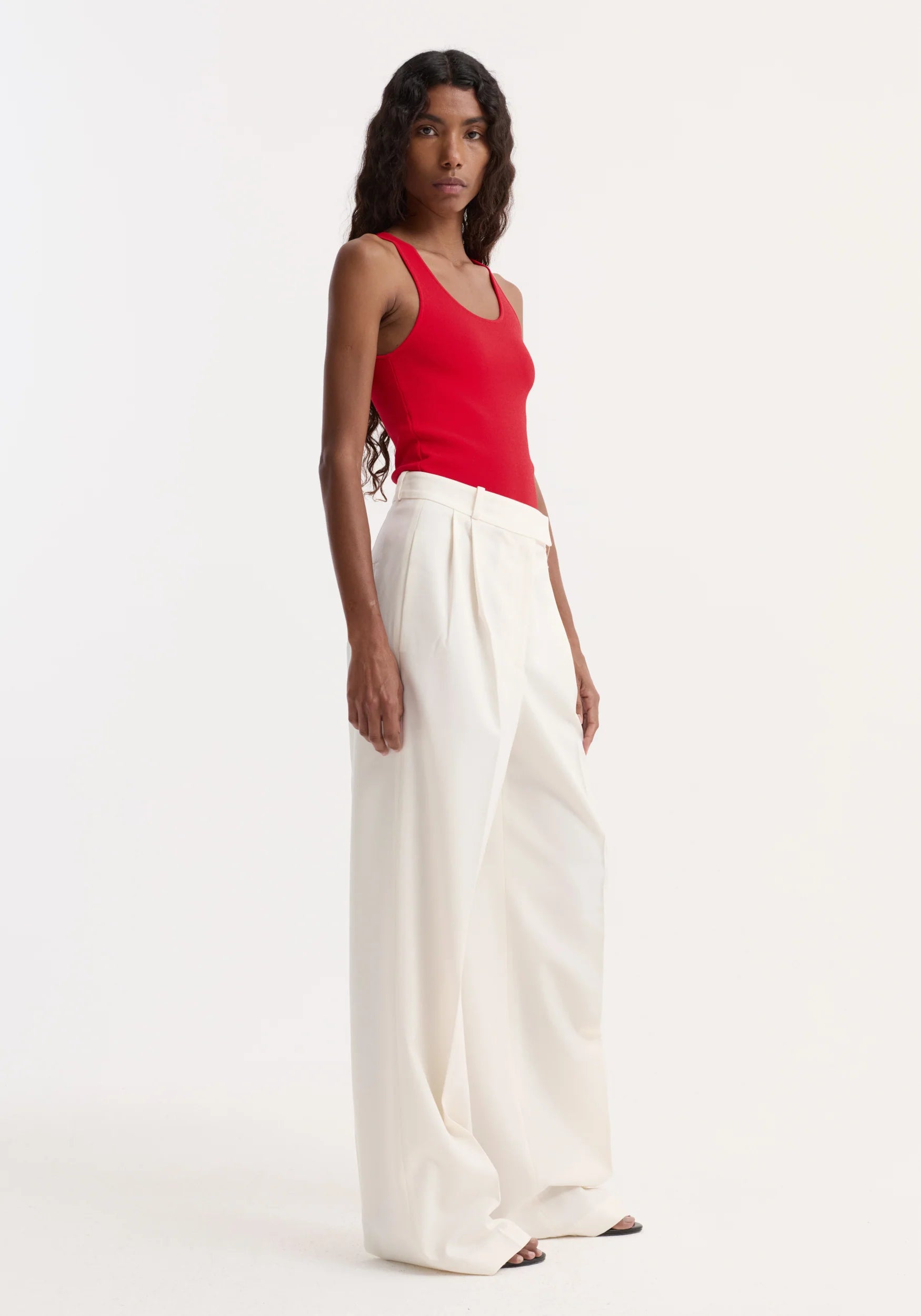 Róhe Scoop Neck Knitted Top | Red