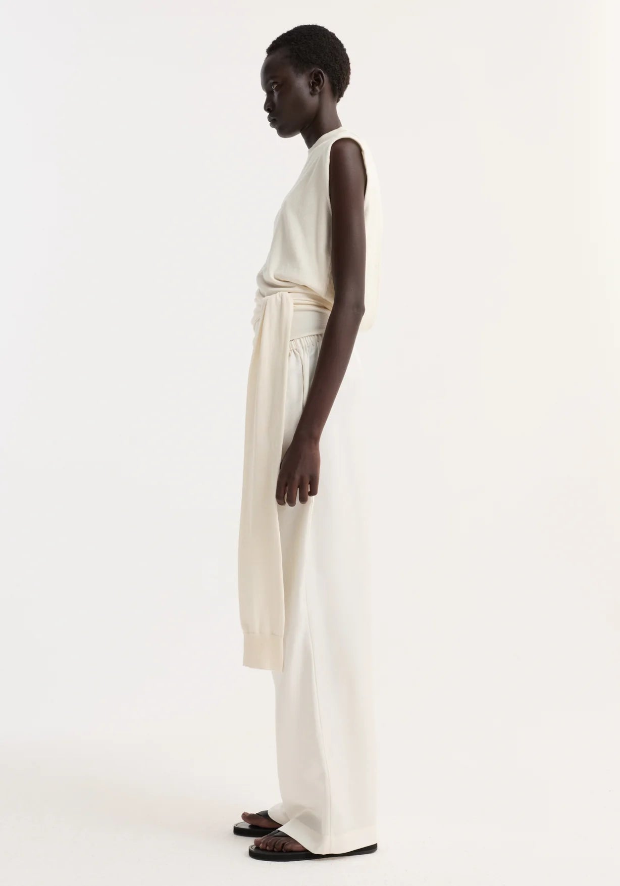Róhe Open Back Knitted Wrap Top | Off White