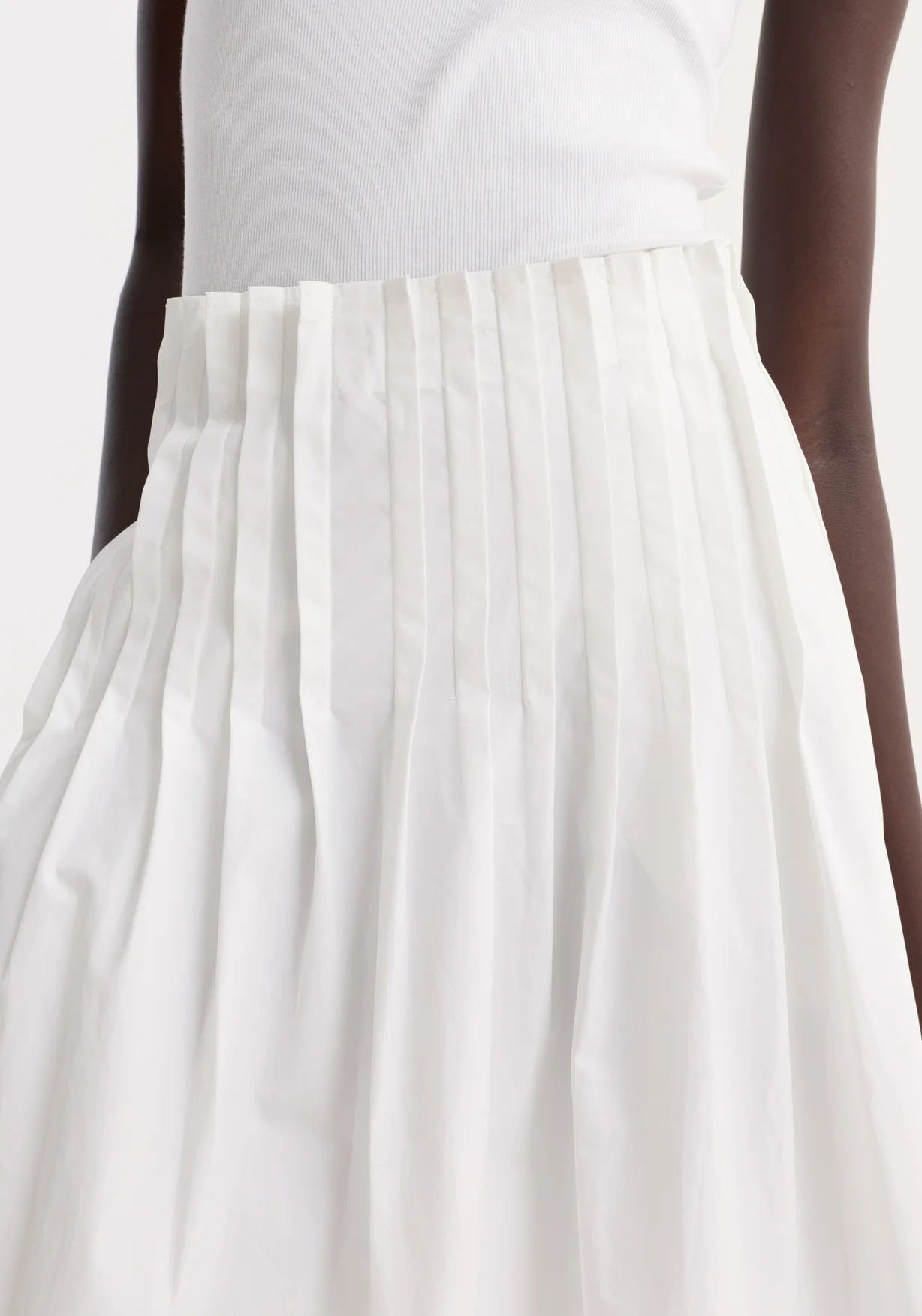 Róhe Pleated Poplin Maxi Skirt | Optic White