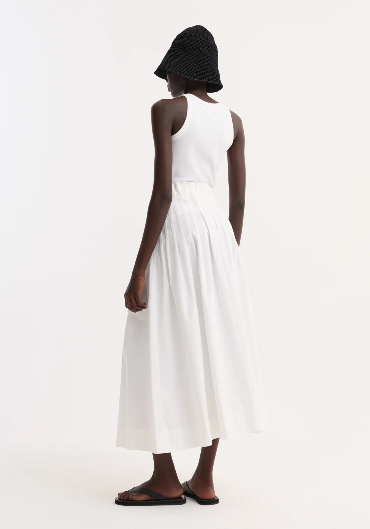 Róhe Pleated Poplin Maxi Skirt | Optic White
