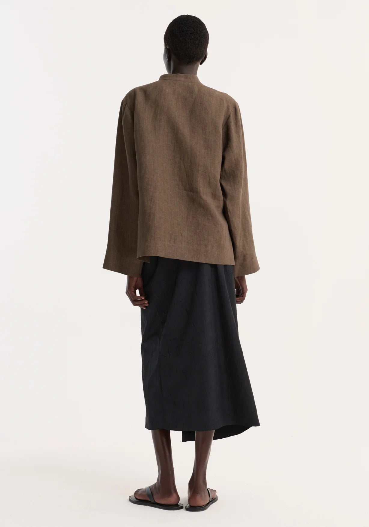 Róhe Sarong Textured Skirt | Black