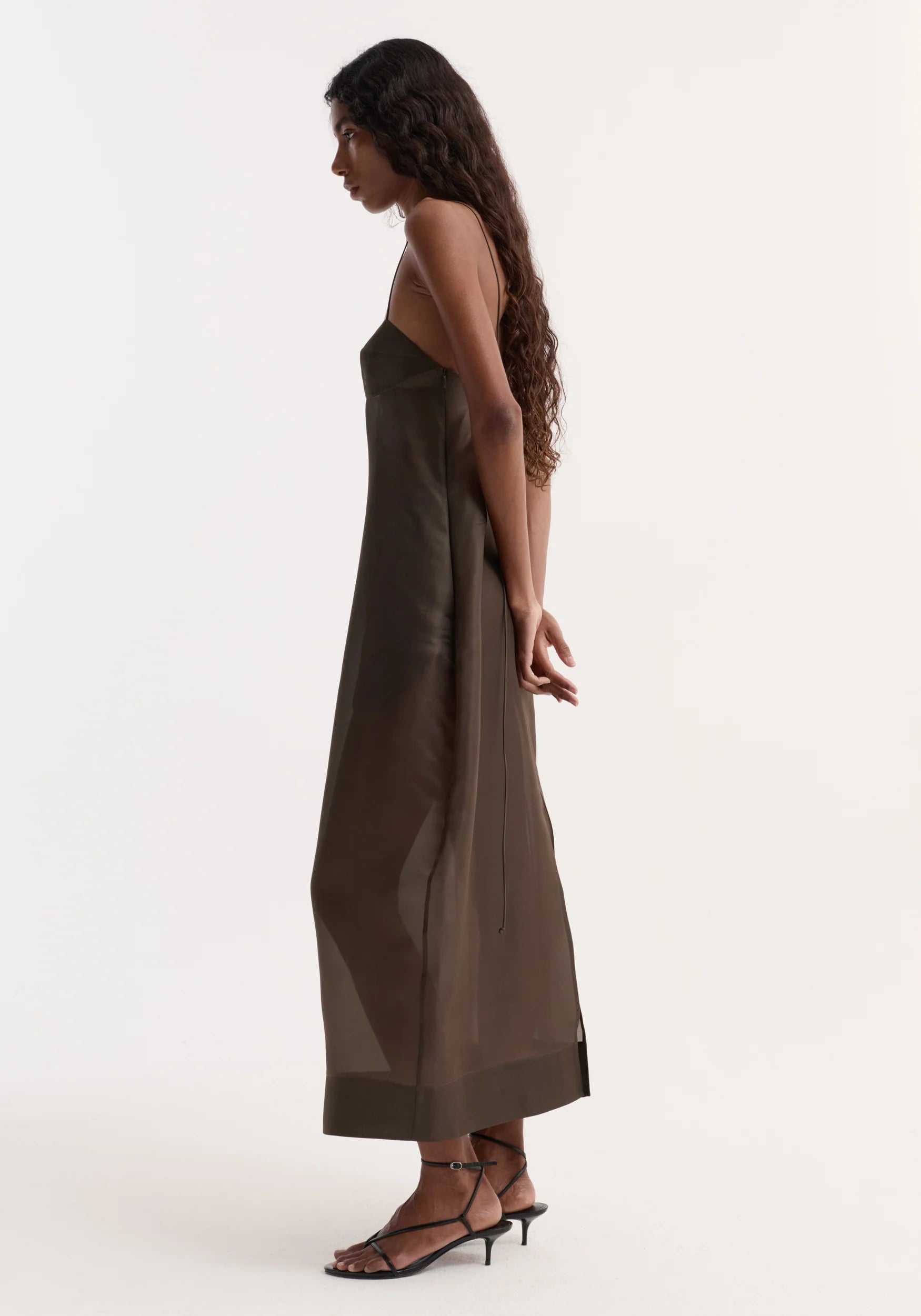 Róhe Sheer Bustier Volume Dress | Earth