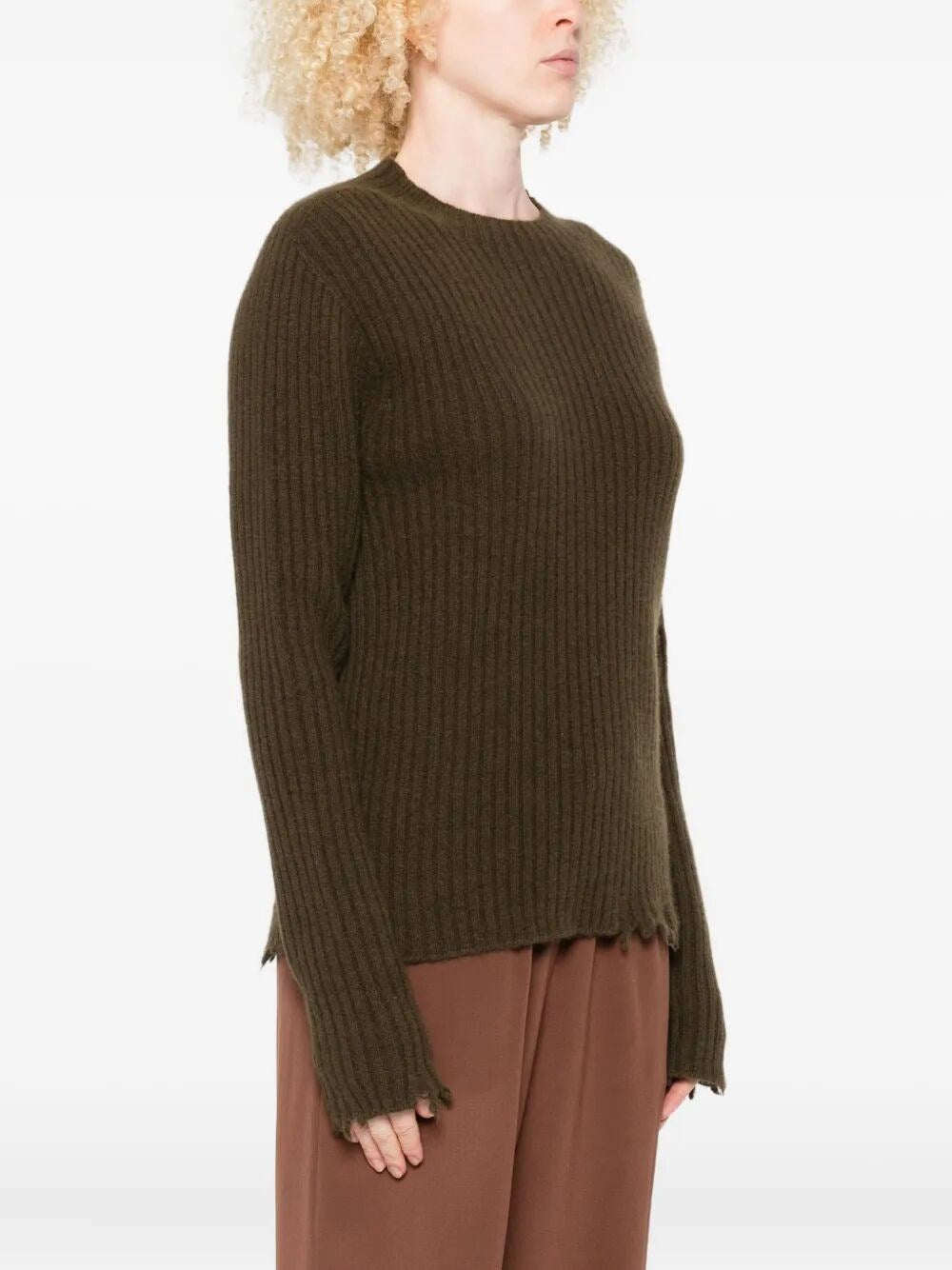 Uma Wang Cashmere Rib Sweater Army Green