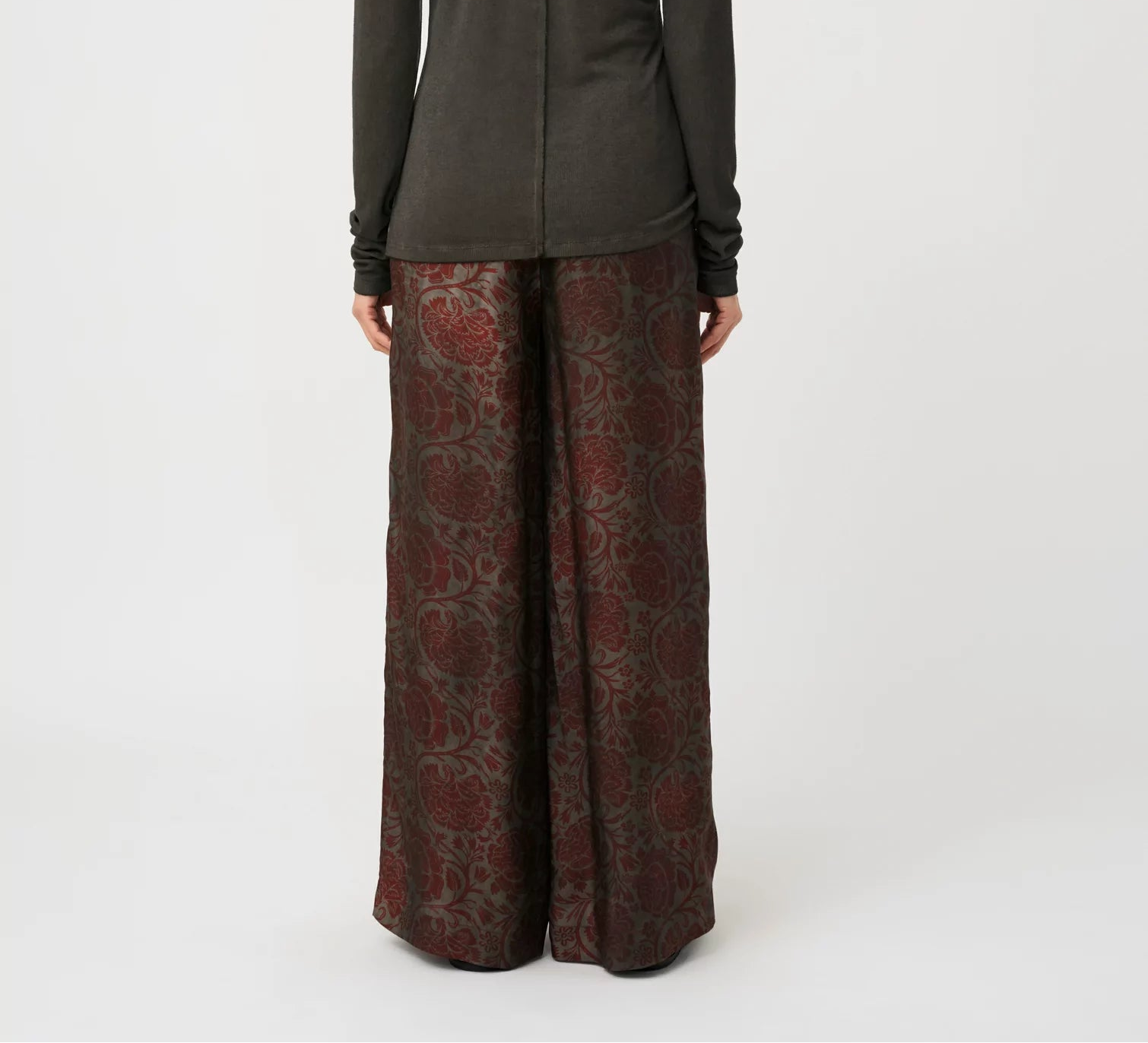 Uma Wang Floral Print Pansy Pants | Grey Red