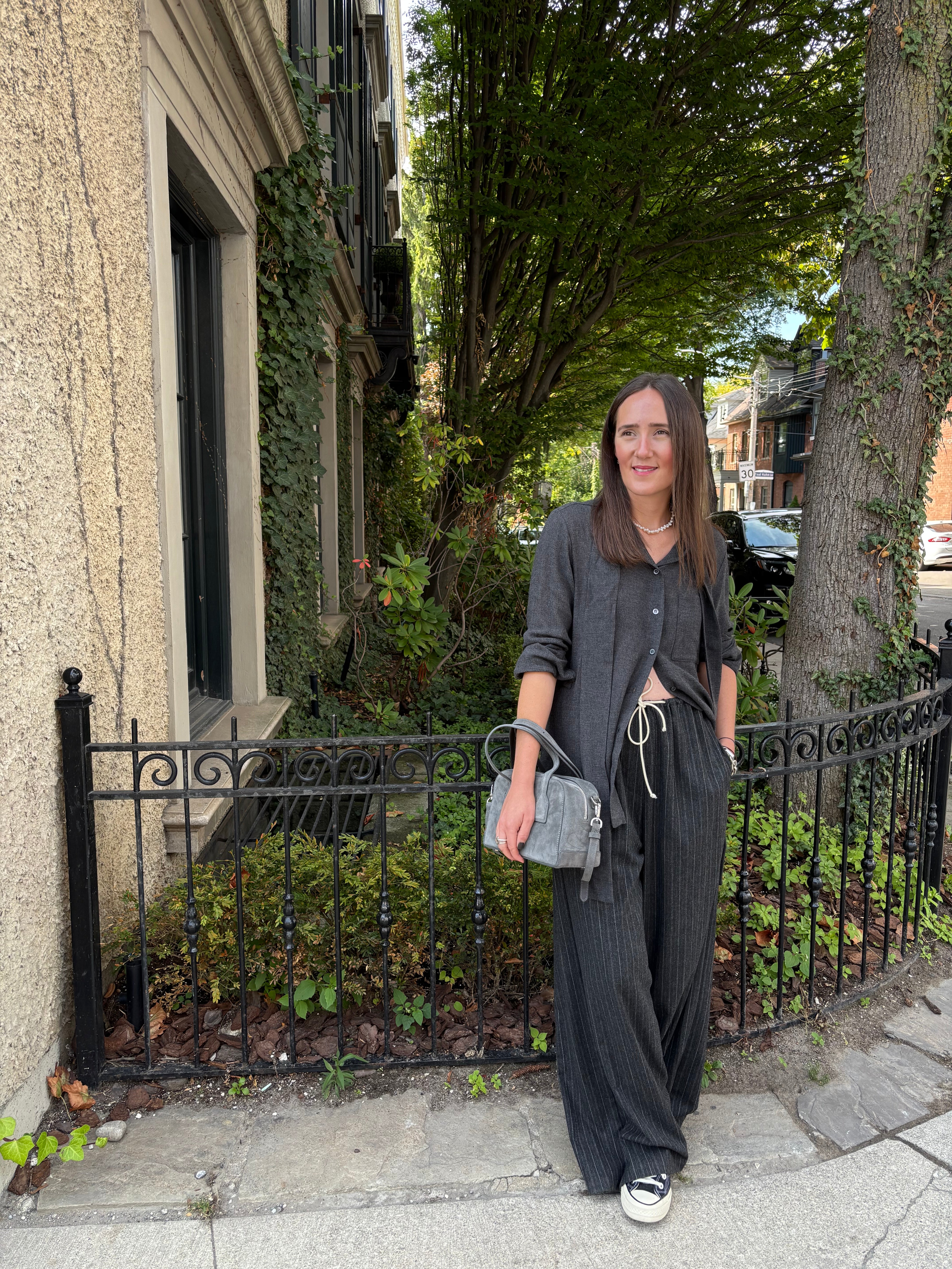 Hache Ila Tie Wool Shirt Grey