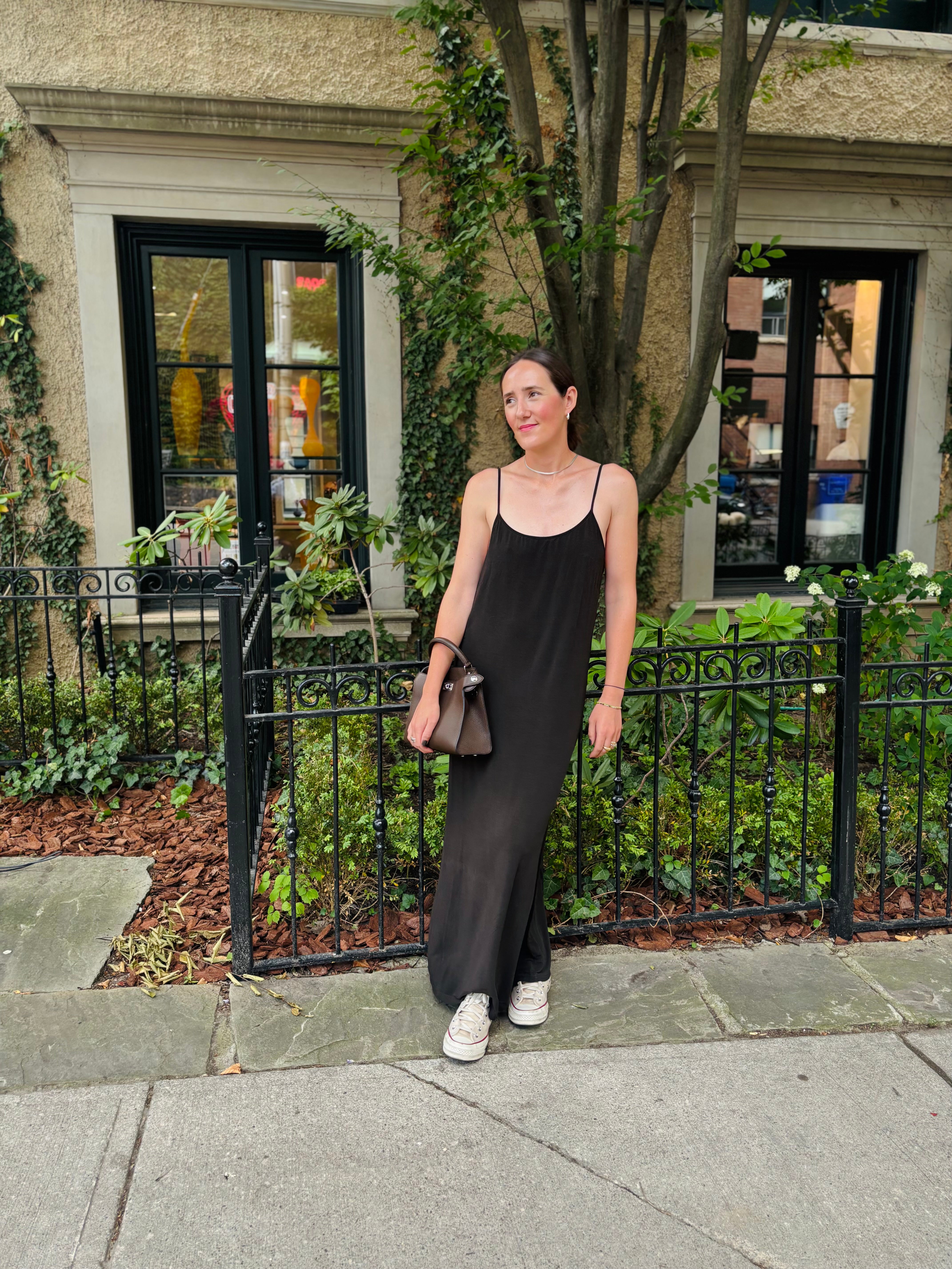 Uma Wang Daya Slip Dress Brown