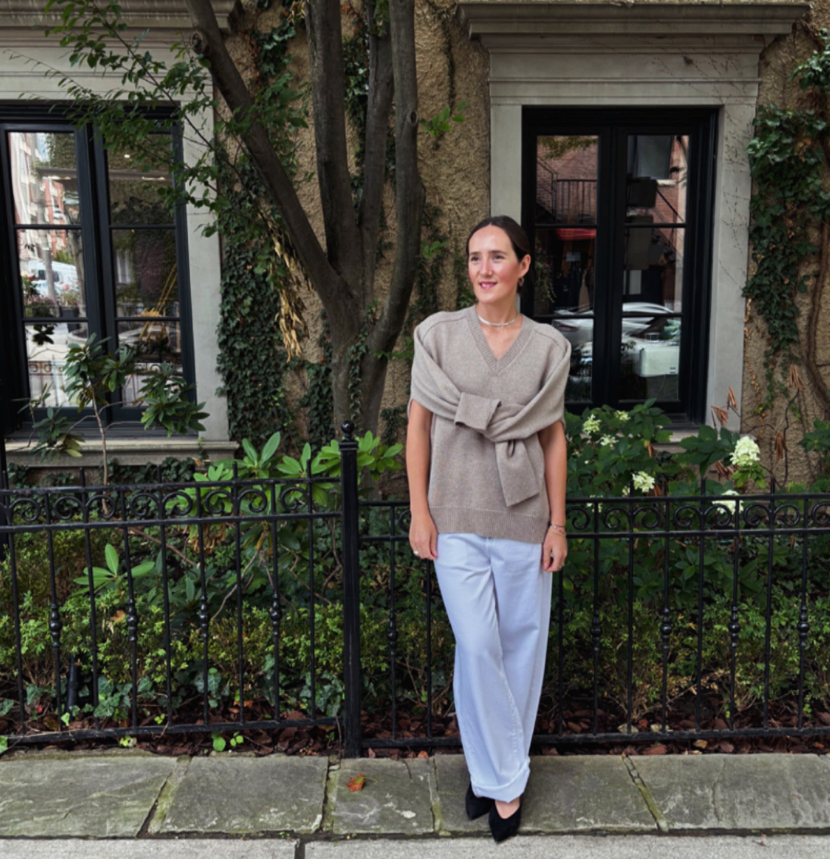 Róhe Sleeve Wrap Jumper | Taupe Melange