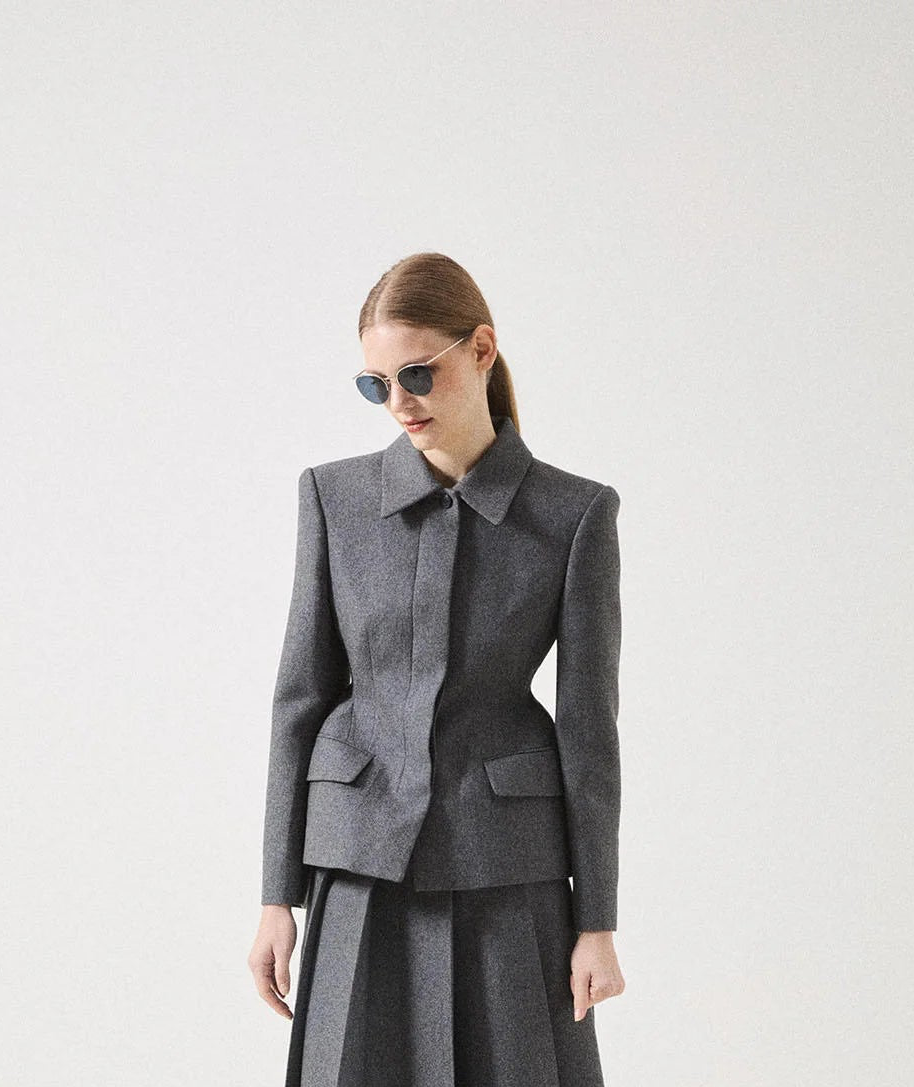 la piscine Sculpted Blazer | Mid Grey