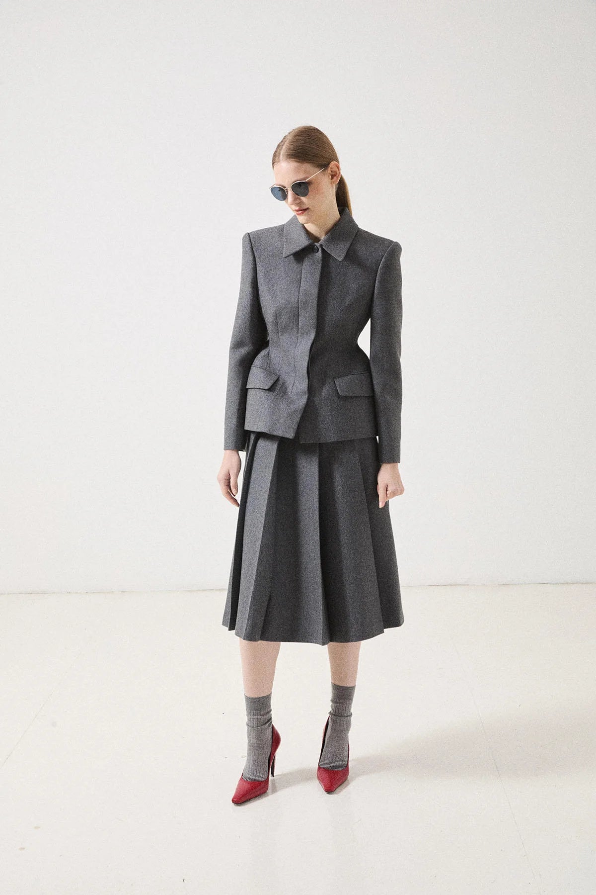 la piscine Sculpted Blazer | Mid Grey