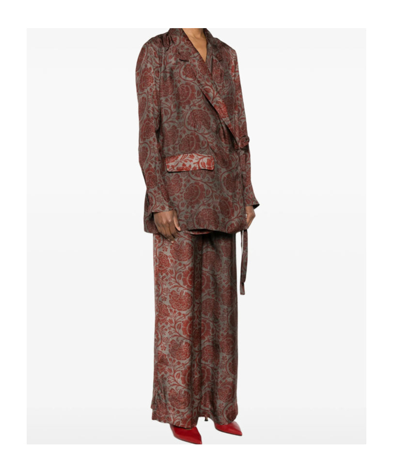 Uma Wang Floral Print Khloe Jacket | Grey Red