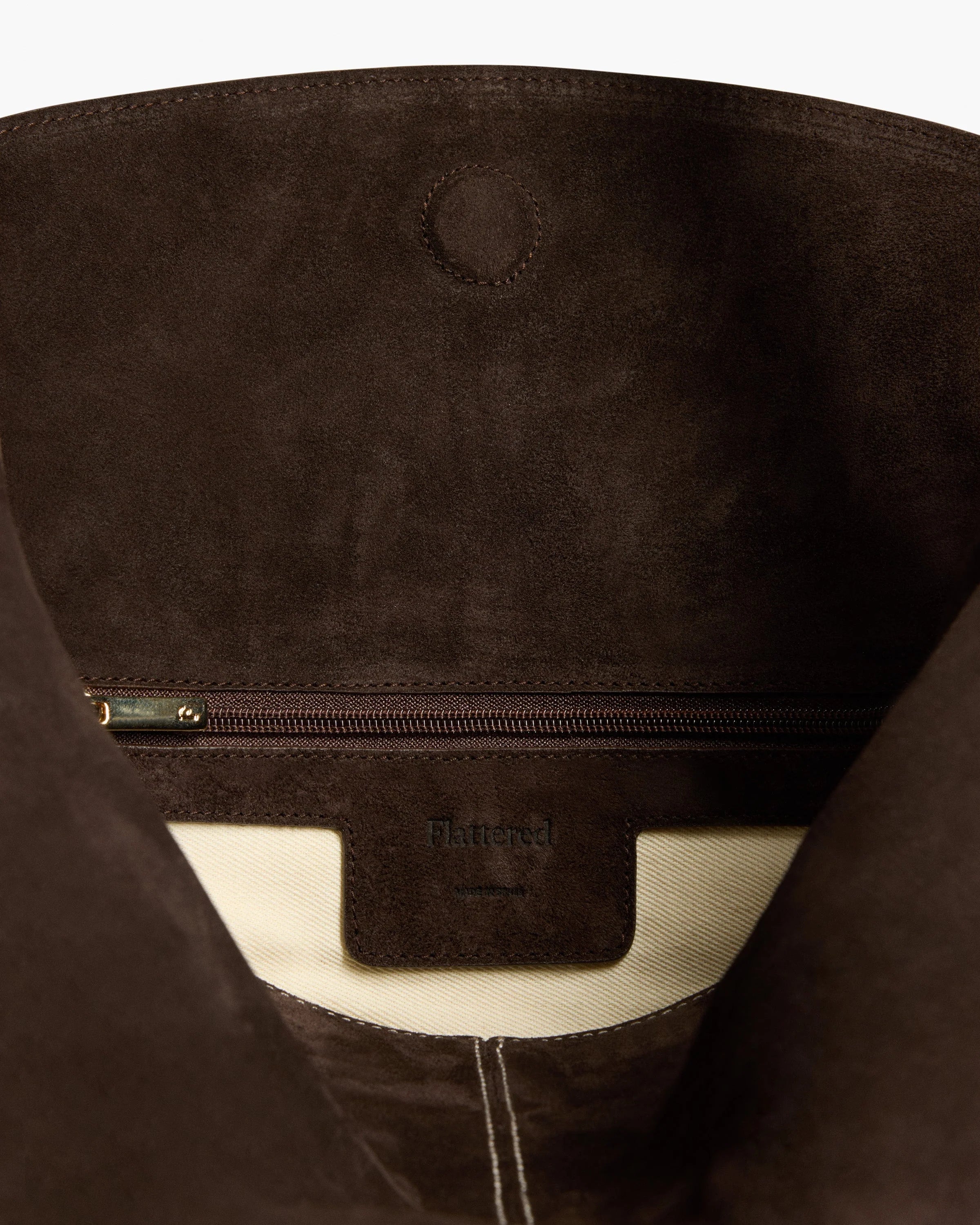 Flattered Alda Grande Shoulder Bag | Chocolate Suede