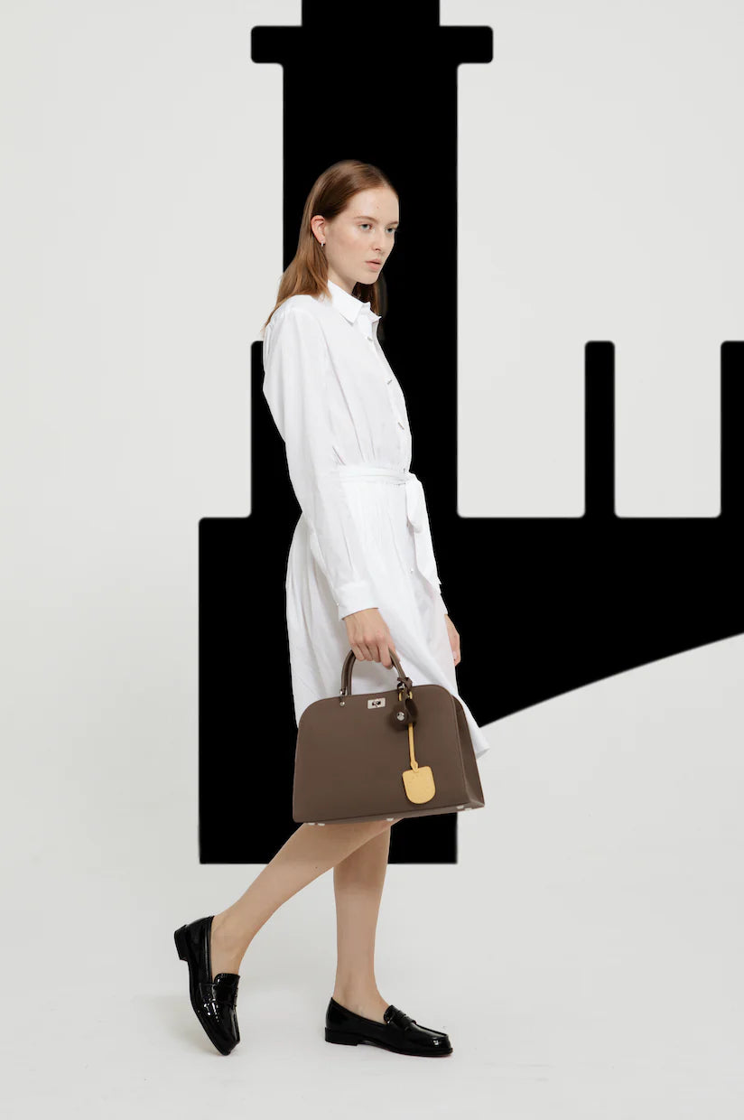 Opera PM Leather Bag | Taupe