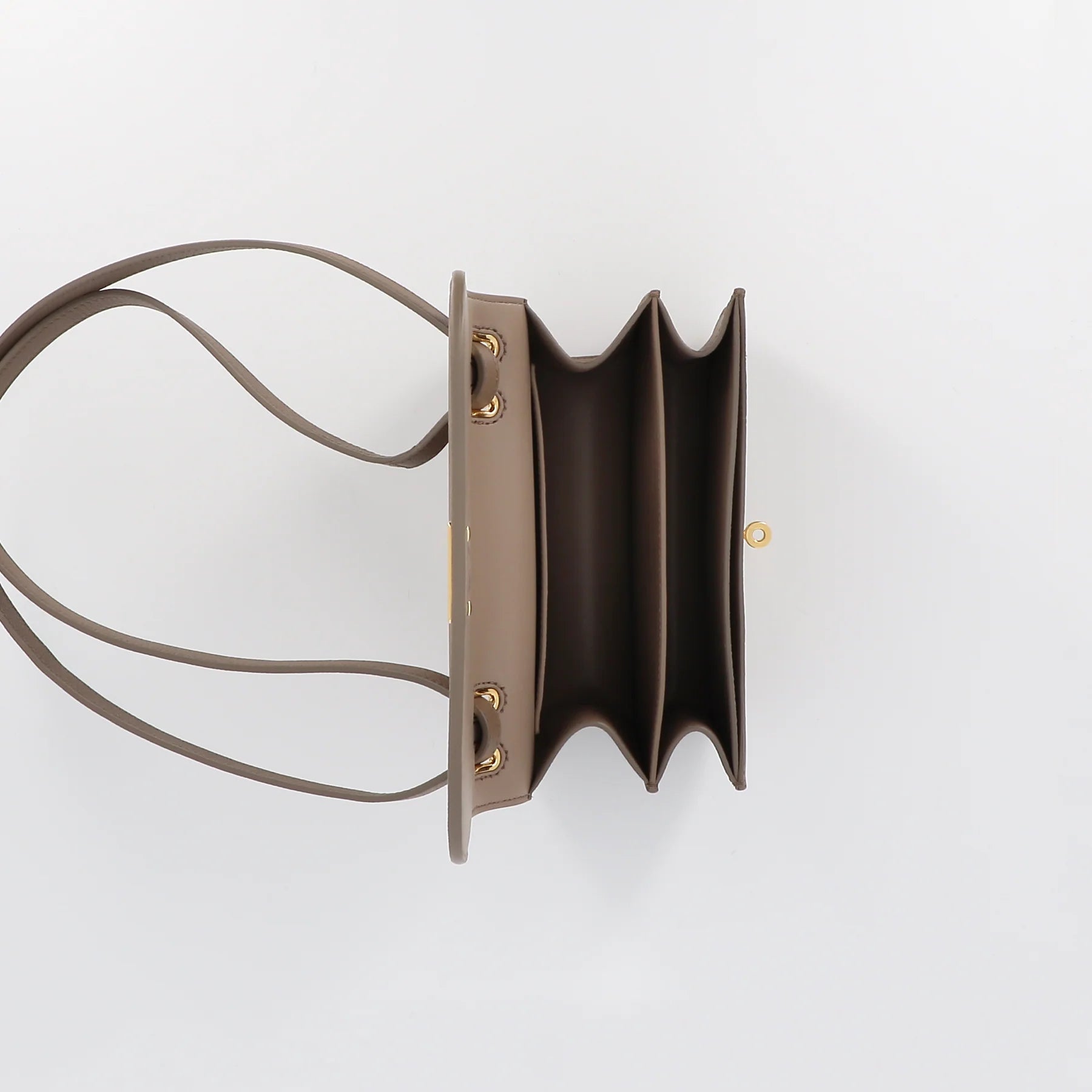 Elysée Leather Flap Bag Taupe