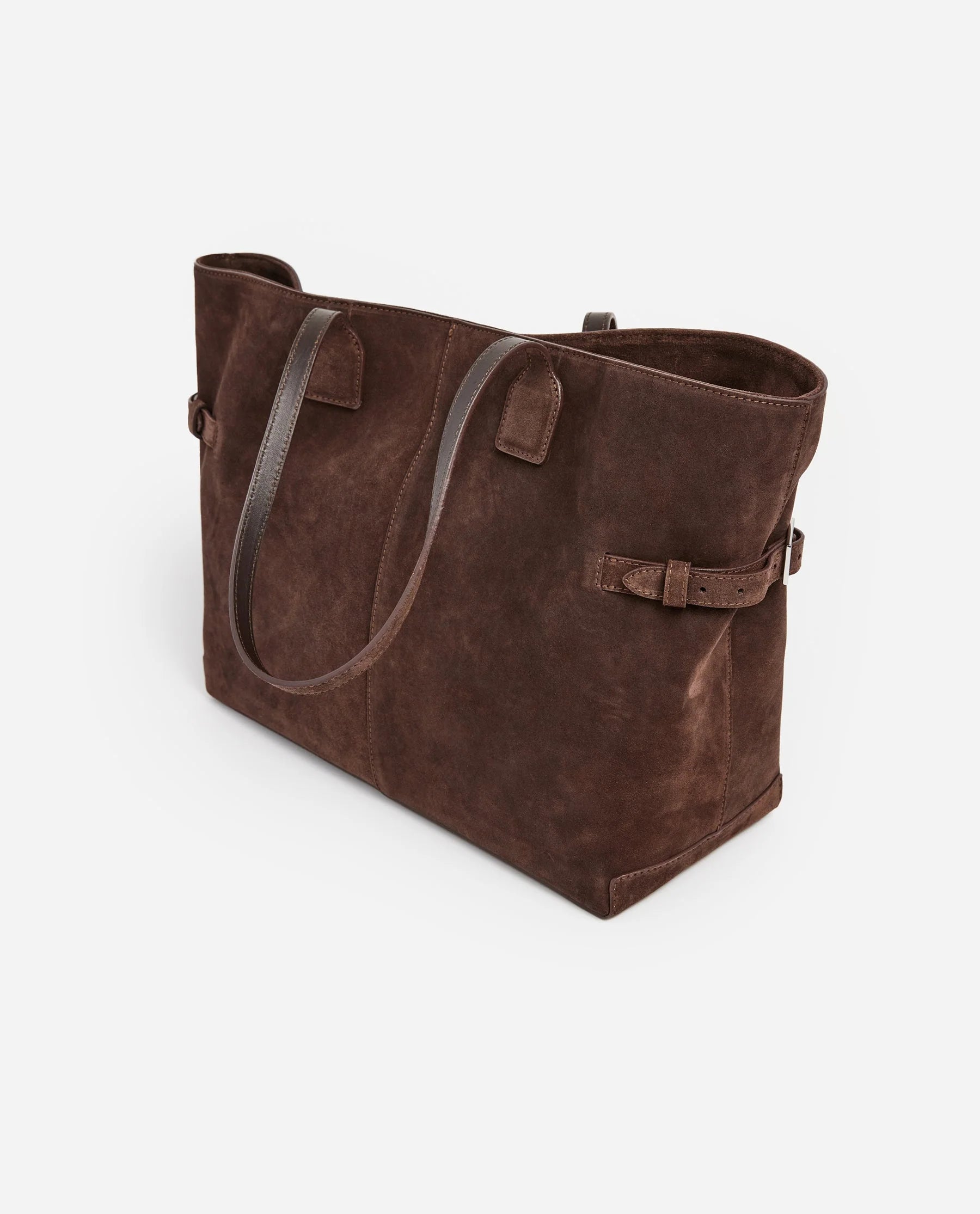 Flattered Chocolate Suede Lesley Tote Bag