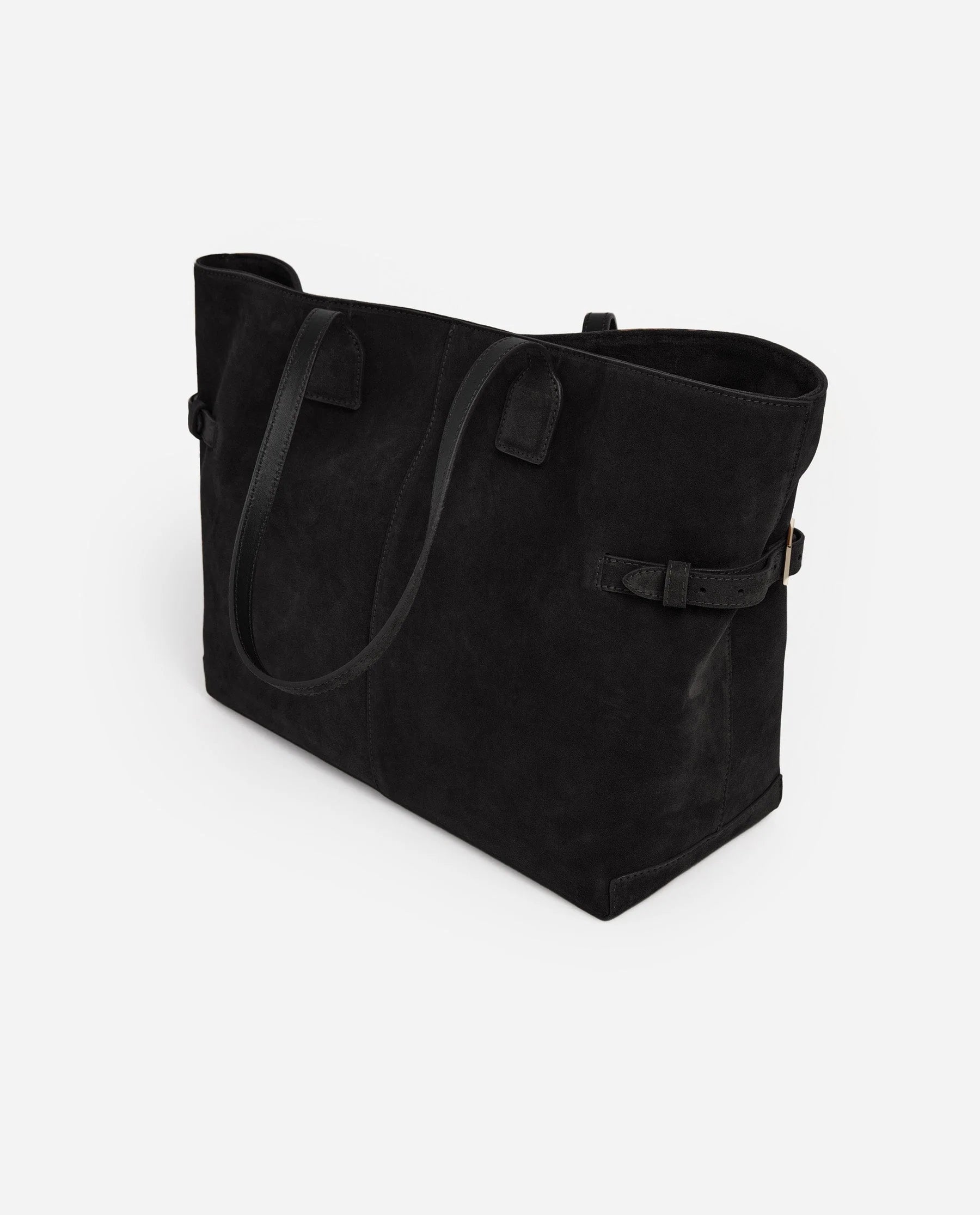Flattered Black Suede Lesley Tote Bag